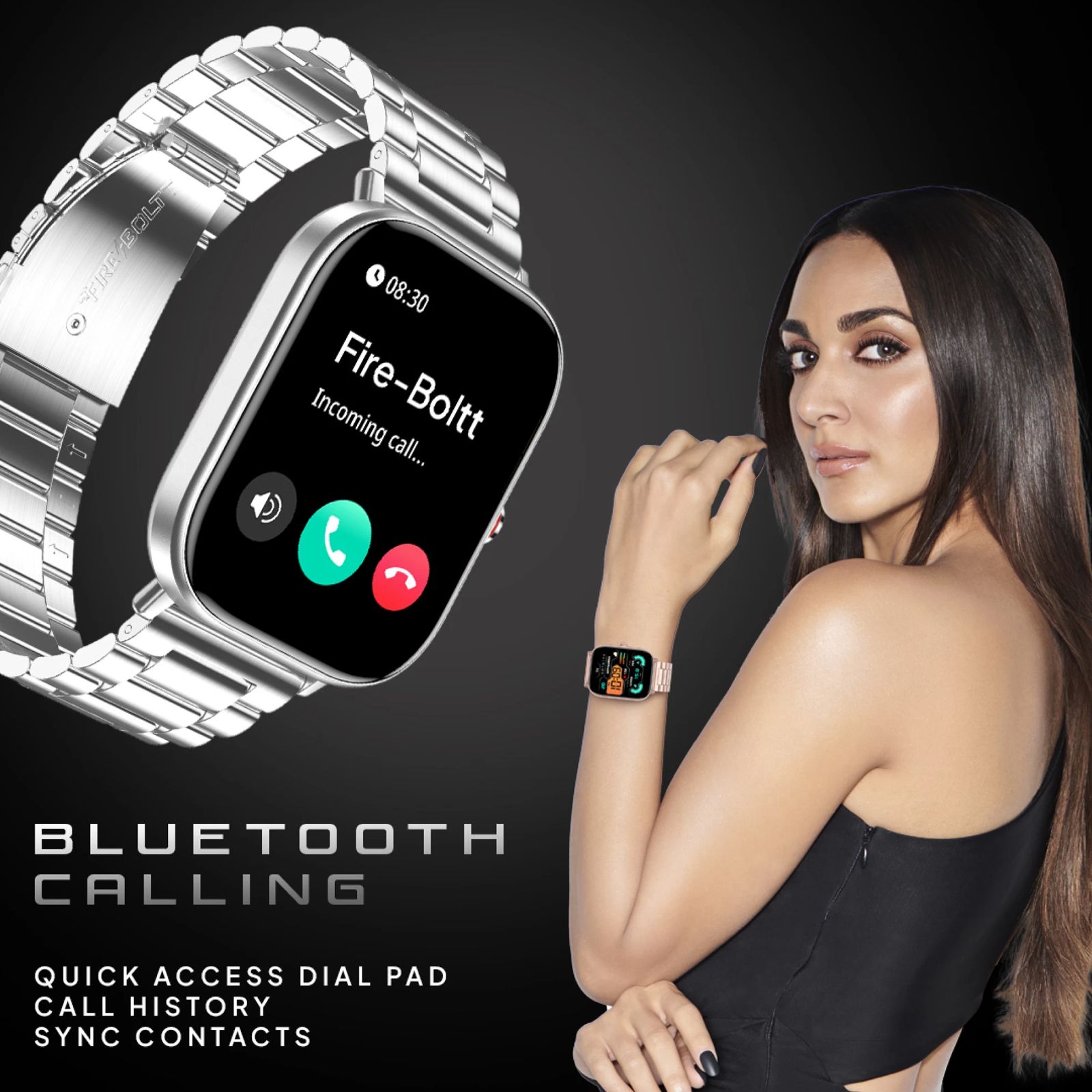 FIRE-BOLTT Starlight Smartwatch with Bluetooth Calling (51mm TFT HD Display, IP68 Water Resistant, Silver Strap)_7