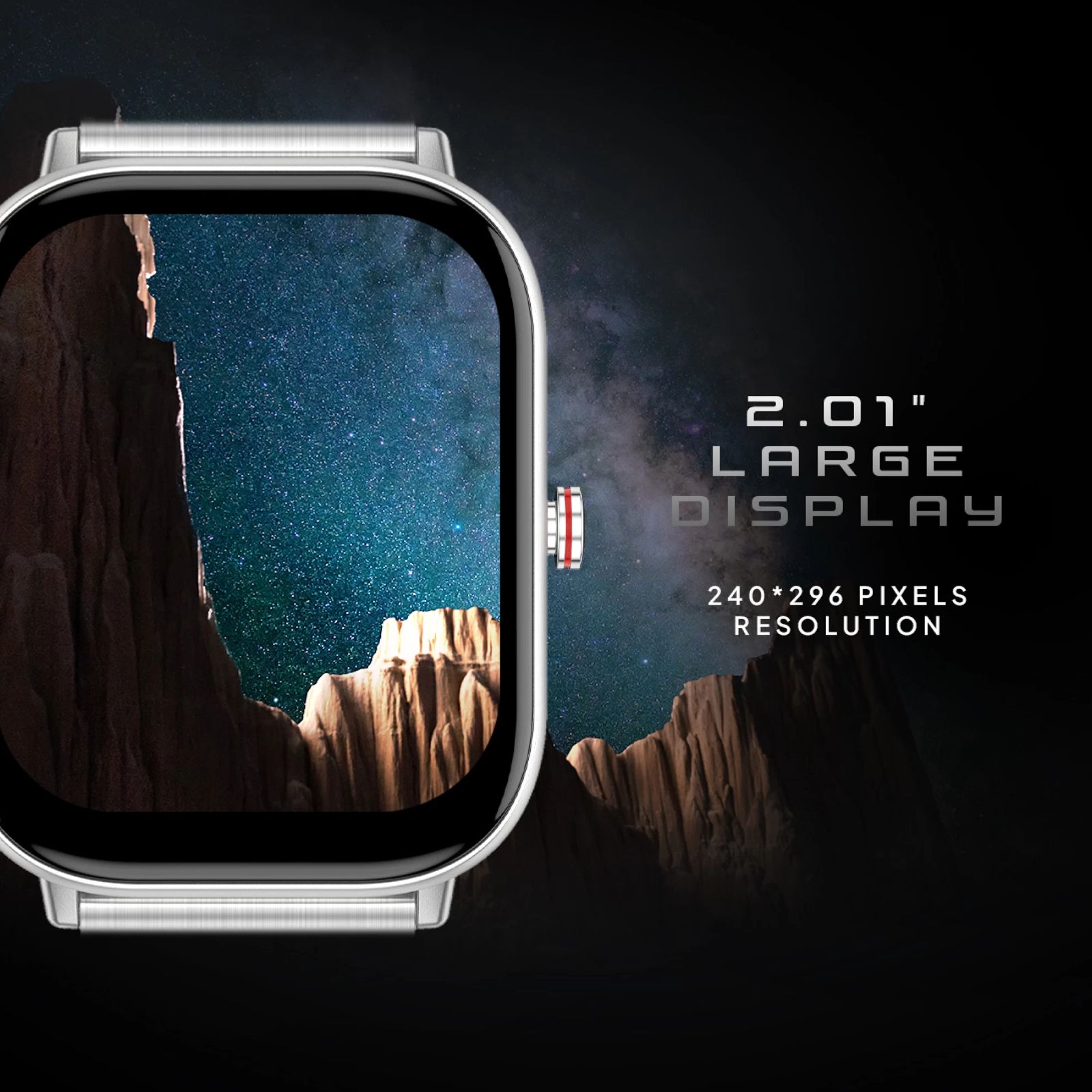 FIRE-BOLTT Starlight Smartwatch with Bluetooth Calling (51mm TFT HD Display, IP68 Water Resistant, Silver Strap)_12