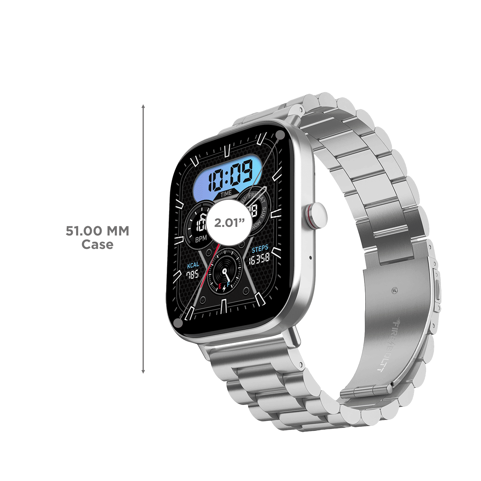 FIRE-BOLTT Starlight Smartwatch with Bluetooth Calling (51mm TFT HD Display, IP68 Water Resistant, Silver Strap)_3