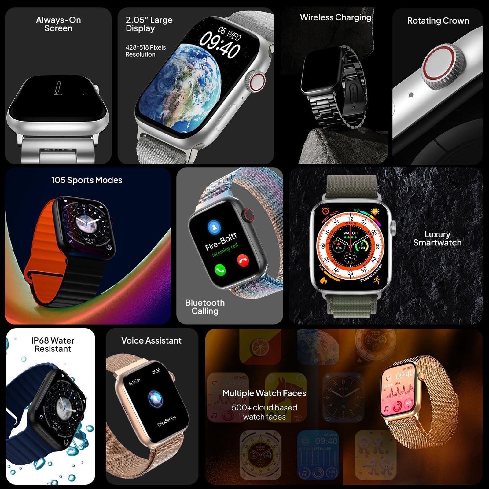 FIRE-BOLTT Vogue Smartwatch with Bluetooth Calling (52mm HD Display, IP68 Water Resistant, Rose Gold Strap) FIRE-BOLTT Vogue Smartwatch with Bluetooth Calling (52mm HD Display, IP68 Water Resistant, Rose Gold Strap)_9