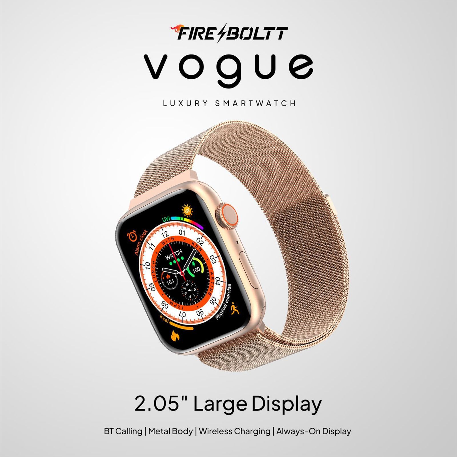 FIRE-BOLTT Vogue Smartwatch with Bluetooth Calling (52mm HD Display, IP68 Water Resistant, Rose Gold Strap) FIRE-BOLTT Vogue Smartwatch with Bluetooth Calling (52mm HD Display, IP68 Water Resistant, Rose Gold Strap)_10