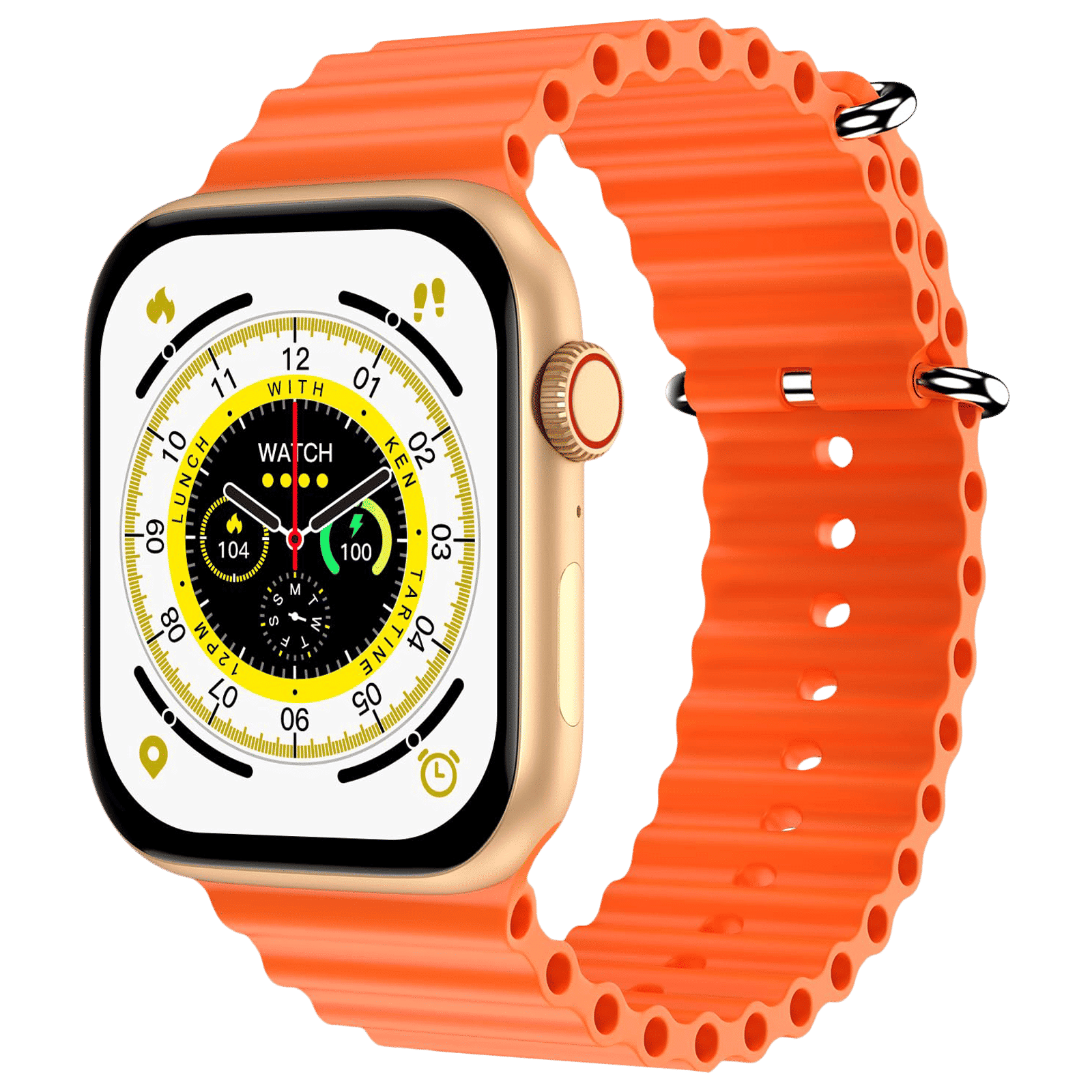 FIRE-BOLTT Vogue Smartwatch with Bluetooth Calling (52mm Display, IP68 Water Resistant, Orange Strap)_1