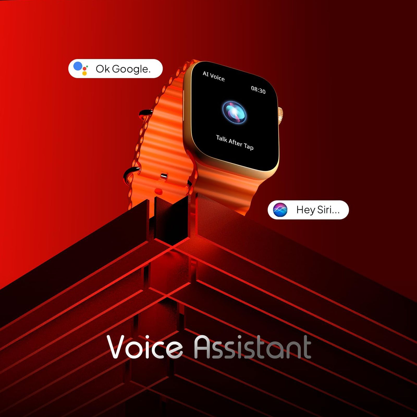 FIRE-BOLTT Vogue Smartwatch with Bluetooth Calling (52mm Display, IP68 Water Resistant, Orange Strap)_7