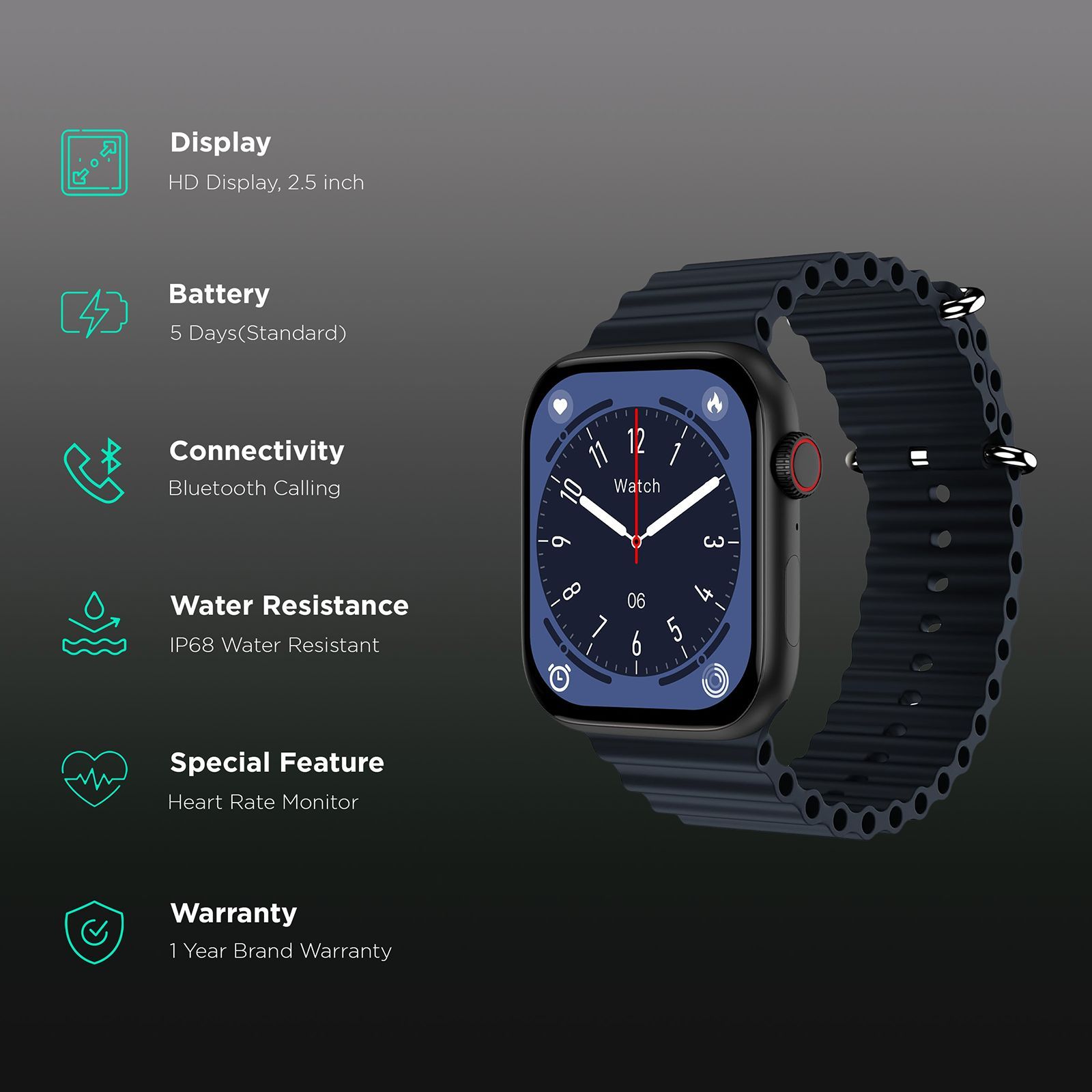 FIRE-BOLTT Vogue Smartwatch with Bluetooth Calling (52mm Display, IP68 Water Resistant, Ocean Black Strap) FIRE-BOLTT Vogue Smartwatch with Bluetooth Calling (52mm Display, IP68 Water Resistant, Ocean Black Strap)_2