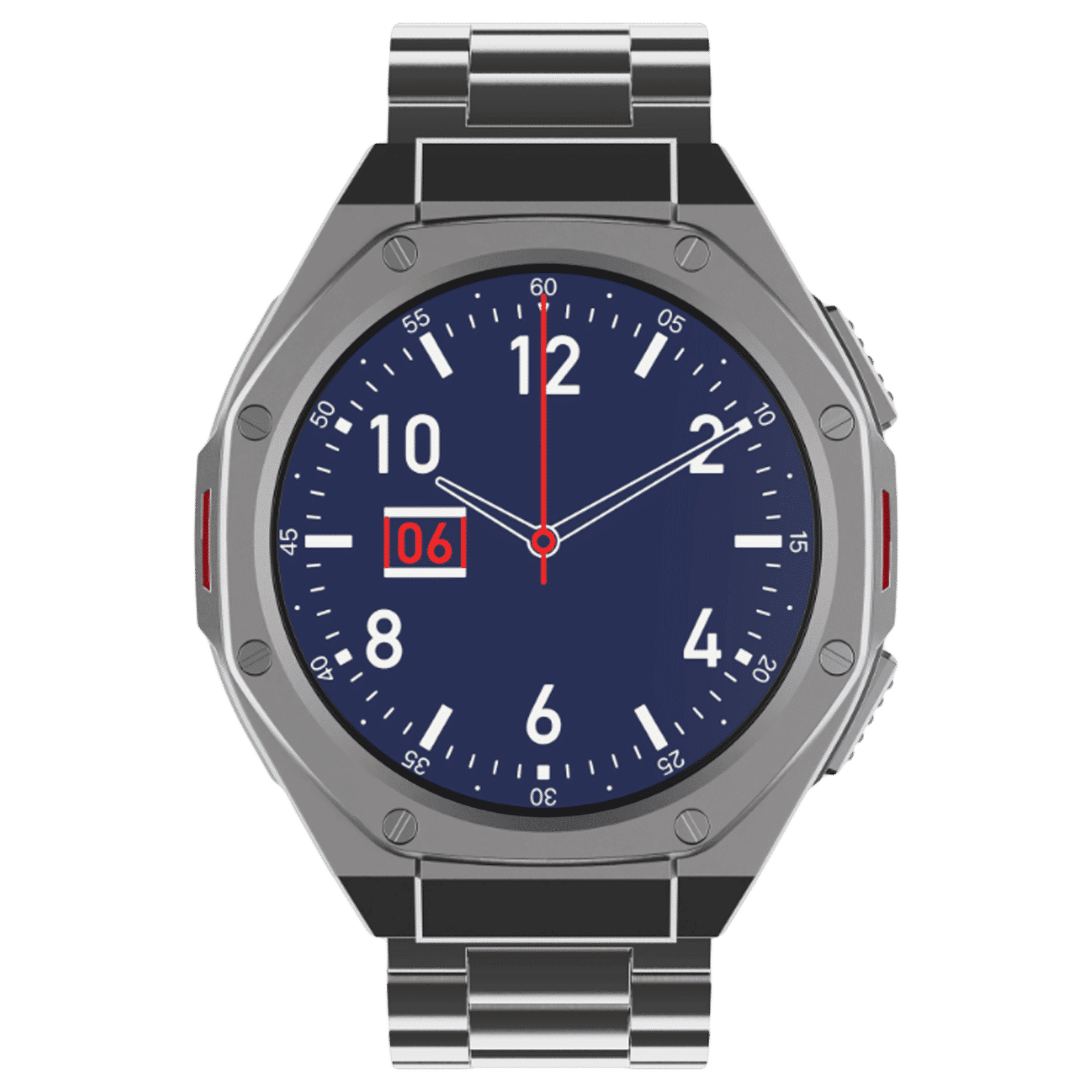 boAt Enigma X600 Smartwatch with Bluetooth Calling (42mm, AMOLED Display, IP68 Water Resistant, Classic Silver Strap)_1