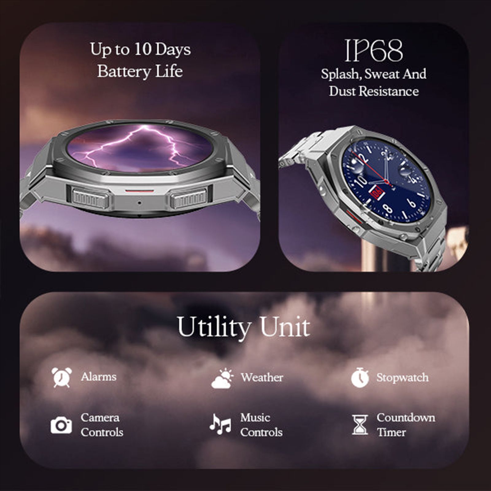 boAt Enigma X600 Smartwatch with Bluetooth Calling (42mm, AMOLED Display, IP68 Water Resistant, Classic Silver Strap)_6