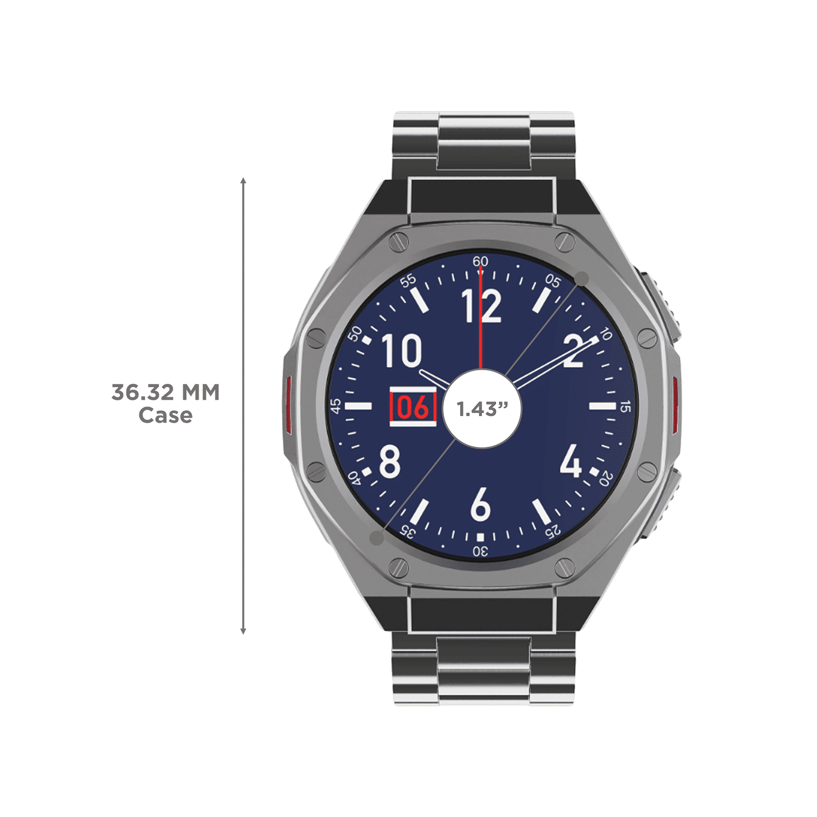 boAt Enigma X600 Smartwatch with Bluetooth Calling (42mm, AMOLED Display, IP68 Water Resistant, Classic Silver Strap)_3