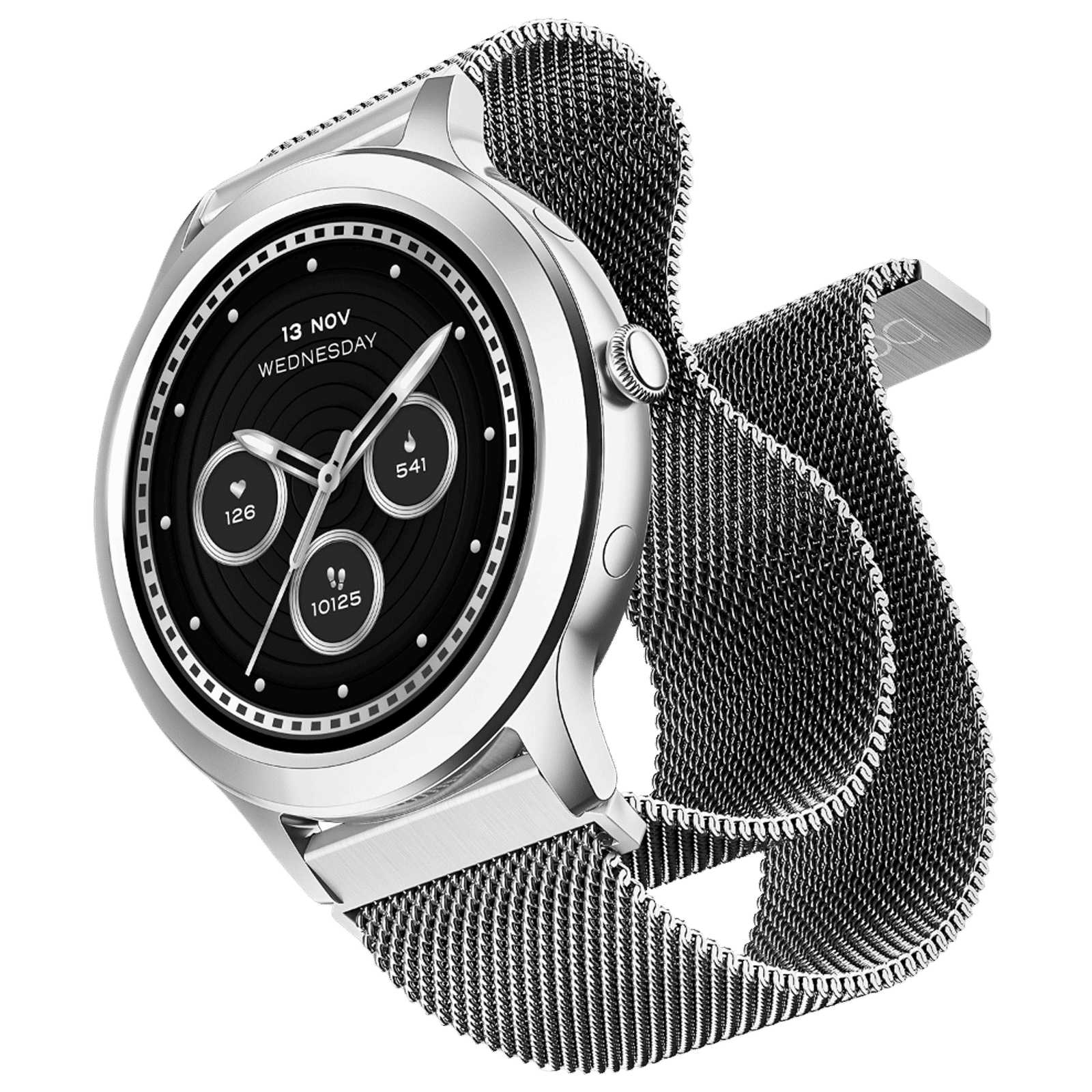 boAt Enigma R32 Smartwatch with Bluetooth Calling (33.5mm TFT AMOLED Display, IP67 Sweat Resistant, Classic Silver Strap) boAt Enigma R32 Smartwatch with Bluetooth Calling (33.5mm TFT AMOLED Display, IP67 Sweat Resistant, Classic Silver Strap)_1