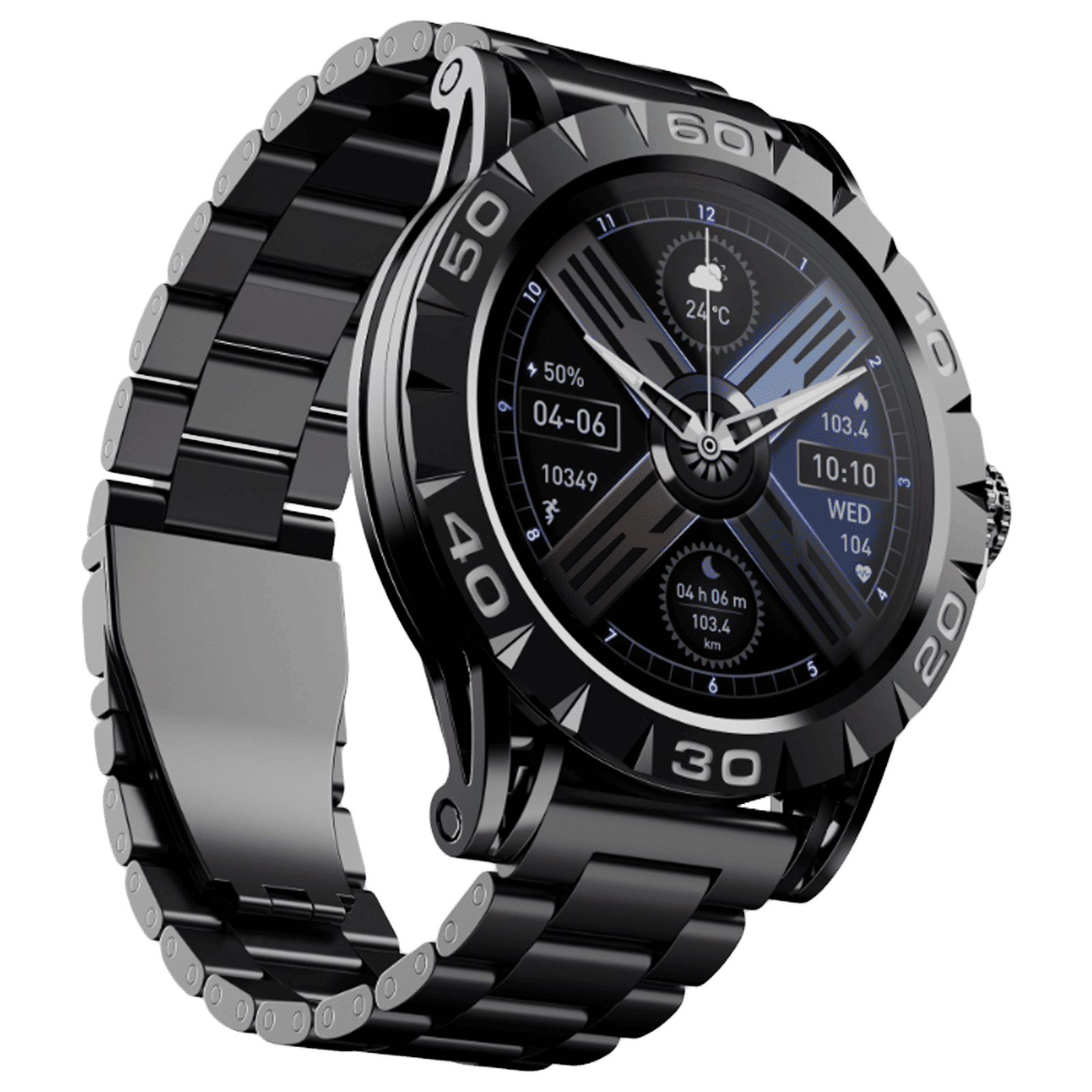 boAt Enigma Z30 Smartwatch with Bluetooth Calling (36.3mm AMOLED Display, IP67 Sweat Resistant, Classic Black Strap)_1
