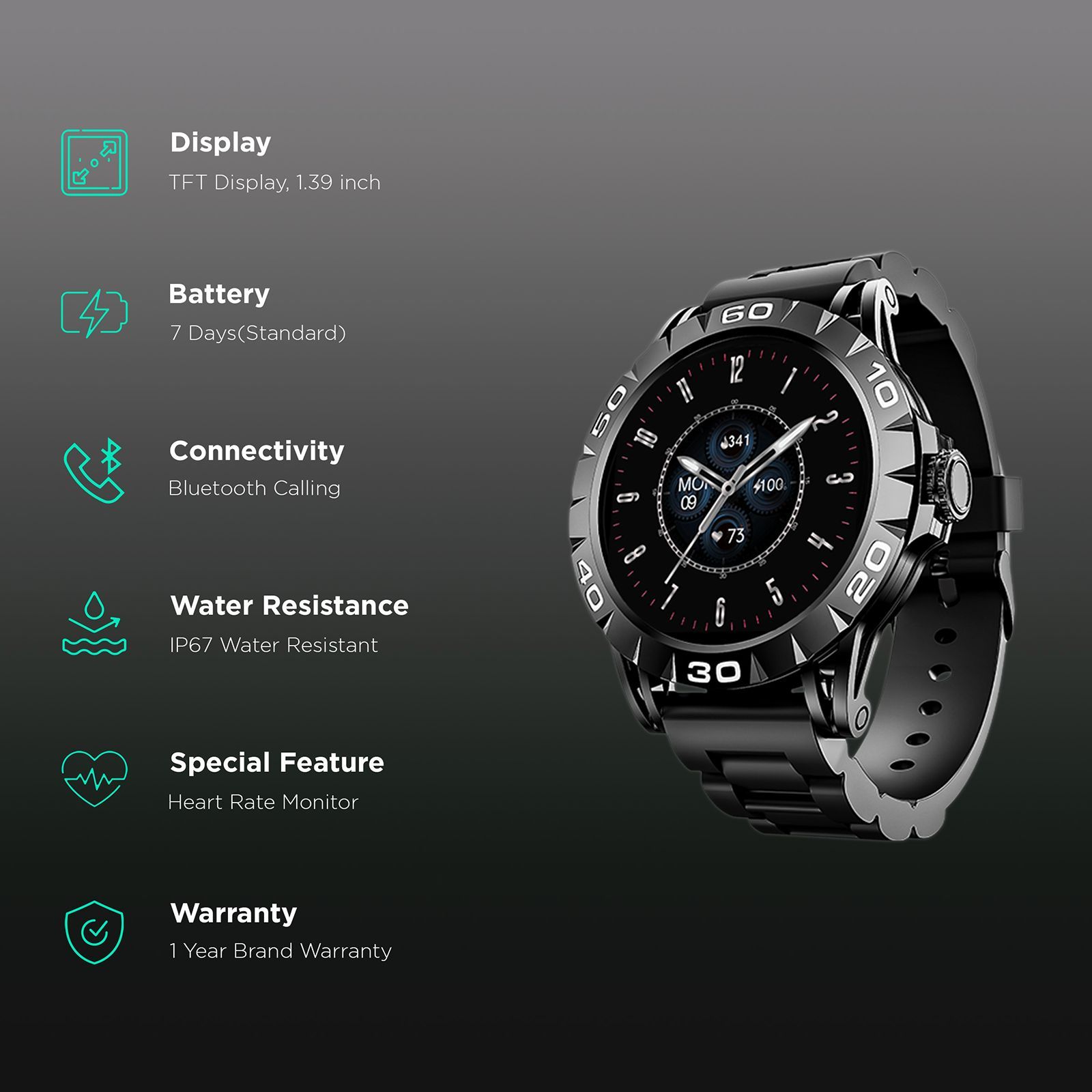 boAt Enigma Z30 Smartwatch with Bluetooth Calling (36.3mm AMOLED Display, IP67 Sweat Resistant, Zet Black Strap)_2