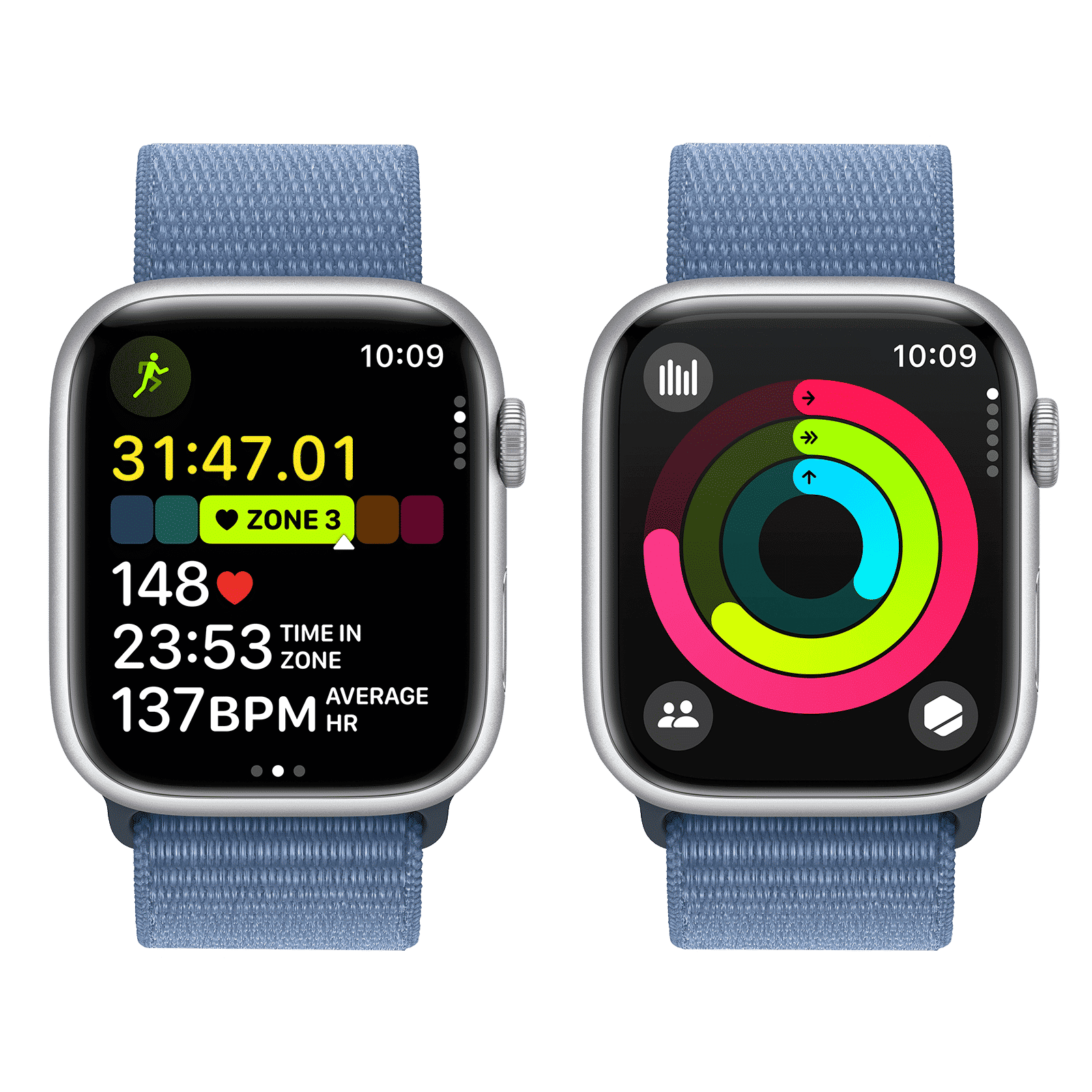 Apple Watch Series 9 GPS+Cellular with Winter Blue Sport Loop - M/L (45mm Display, Silver Aluminium Case) Apple Watch Series 9 GPS+Cellular with Winter Blue Sport Loop - M/L (45mm Display, Silver Aluminium Case)_8