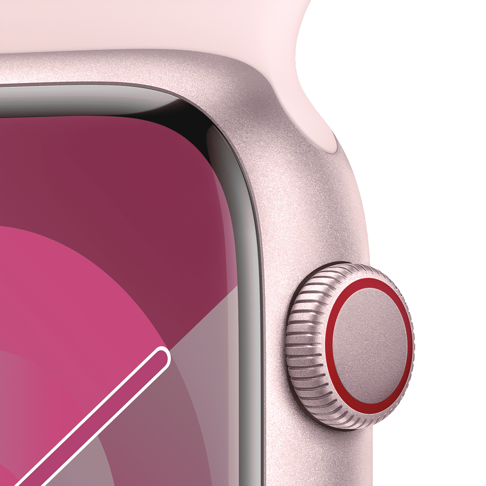 Apple Watch Series 9 GPS+Cellular with Light Pink Sport Band - M/L (45mm Display, Pink Aluminium Case)_3