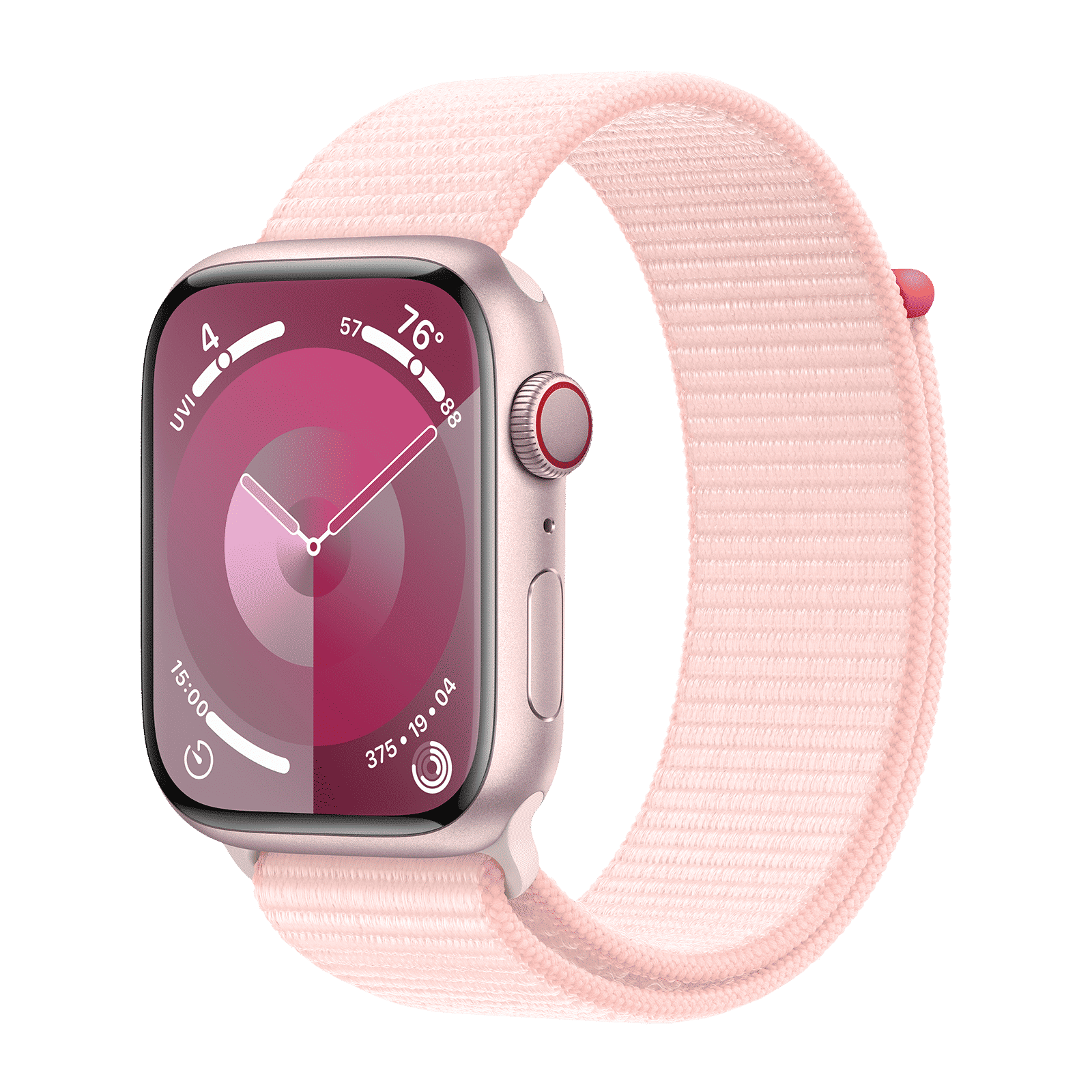 Apple Watch Series 9 GPS+Cellular with Light Pink Sport Loop - M/L(45mm Display, Pink Aluminium Case)_1