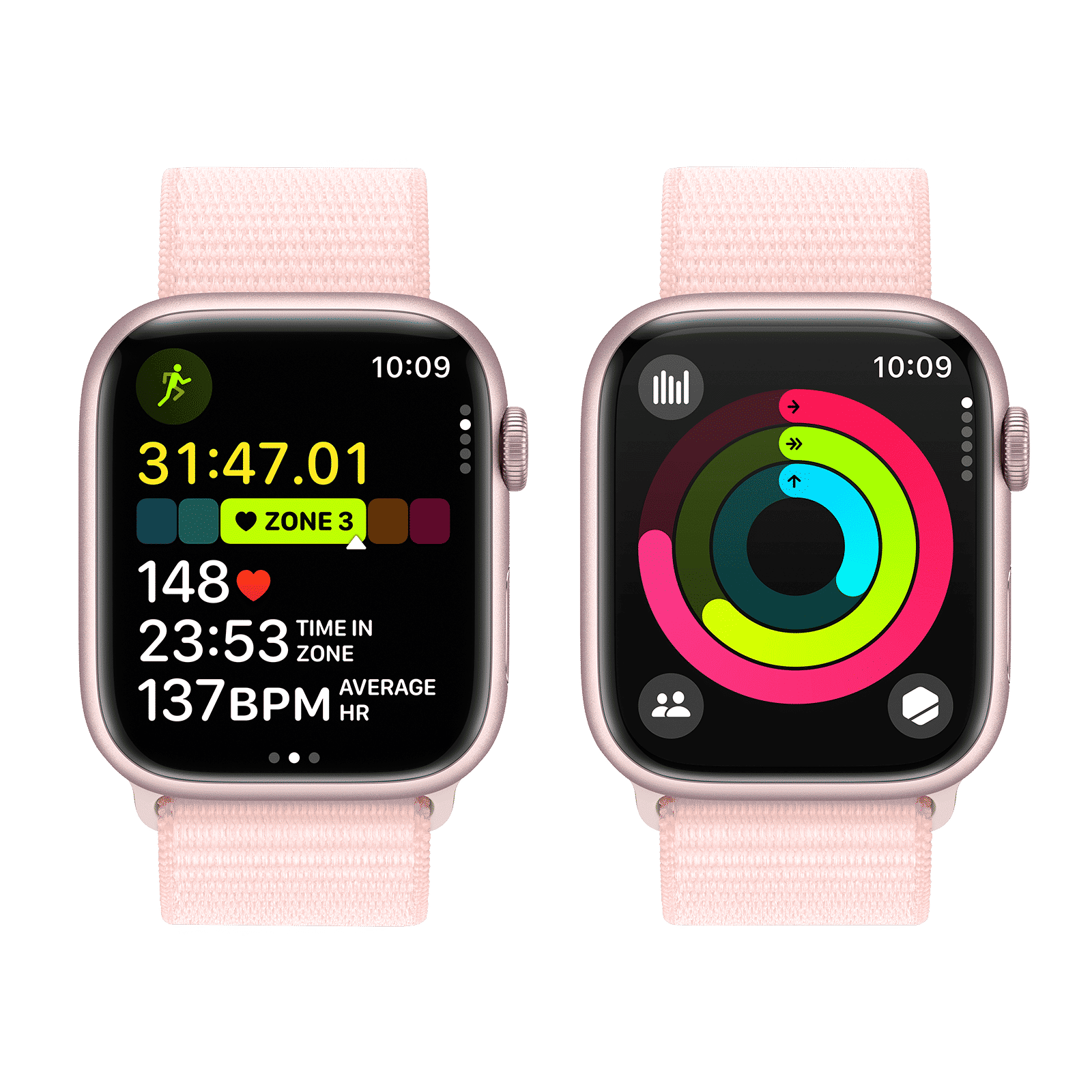 Apple Watch Series 9 GPS+Cellular with Light Pink Sport Loop - M/L(45mm Display, Pink Aluminium Case)_8