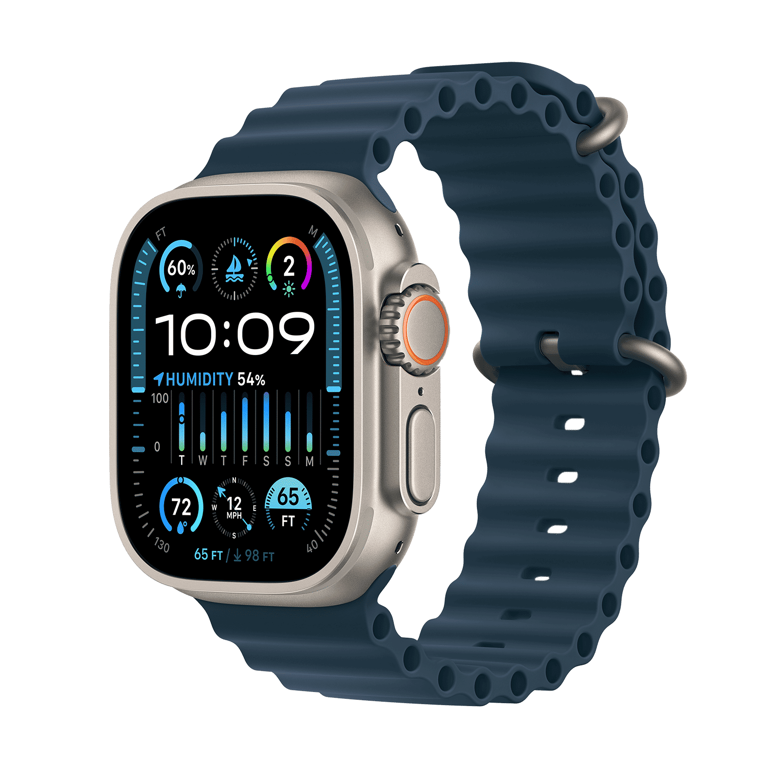 Apple Watch Ultra 2 GPS+Cellular with Blue Ocean Band - M/L (49mm Display, Titanium Case)_1