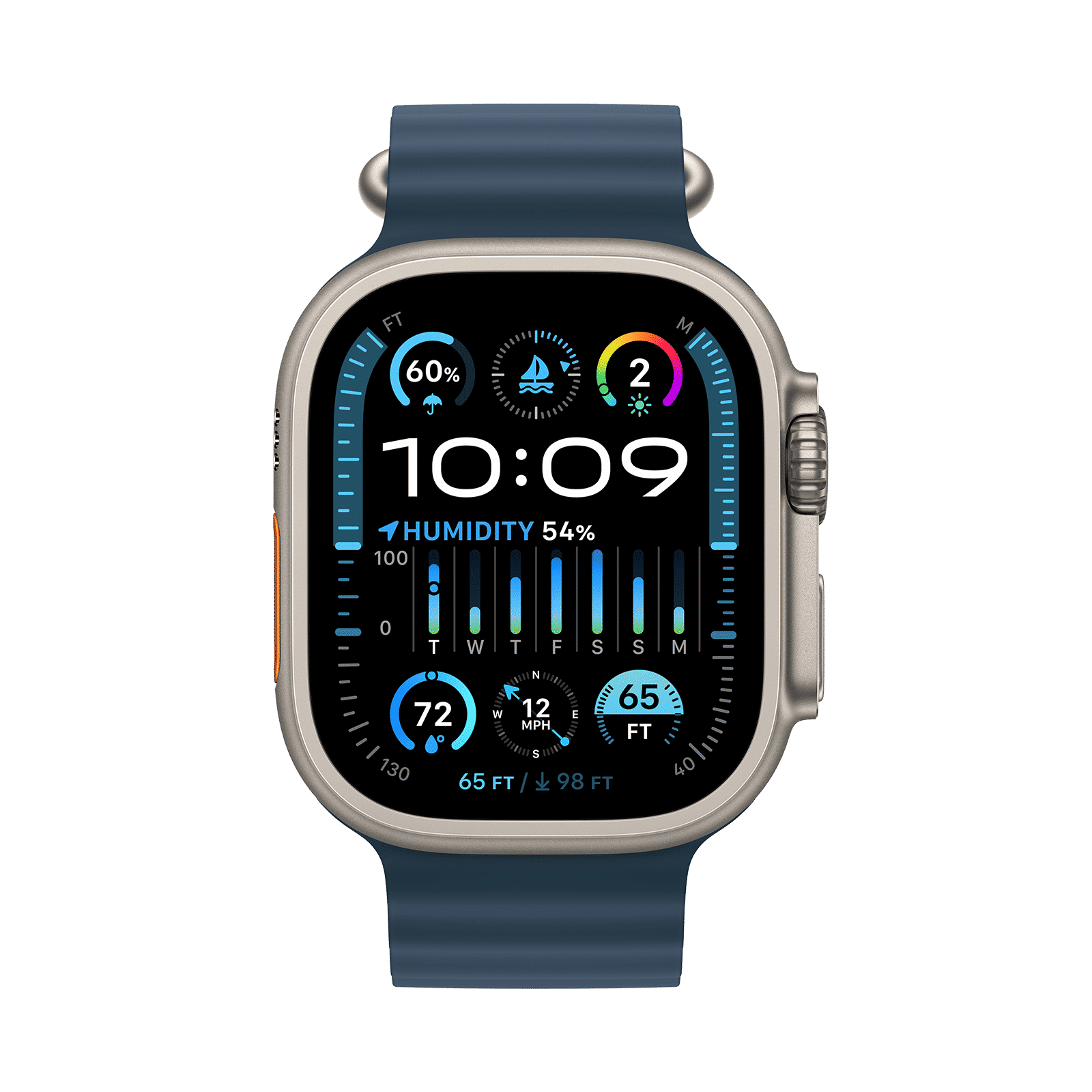 Apple Watch Ultra 2 GPS+Cellular with Blue Ocean Band - M/L (49mm Display, Titanium Case)_2