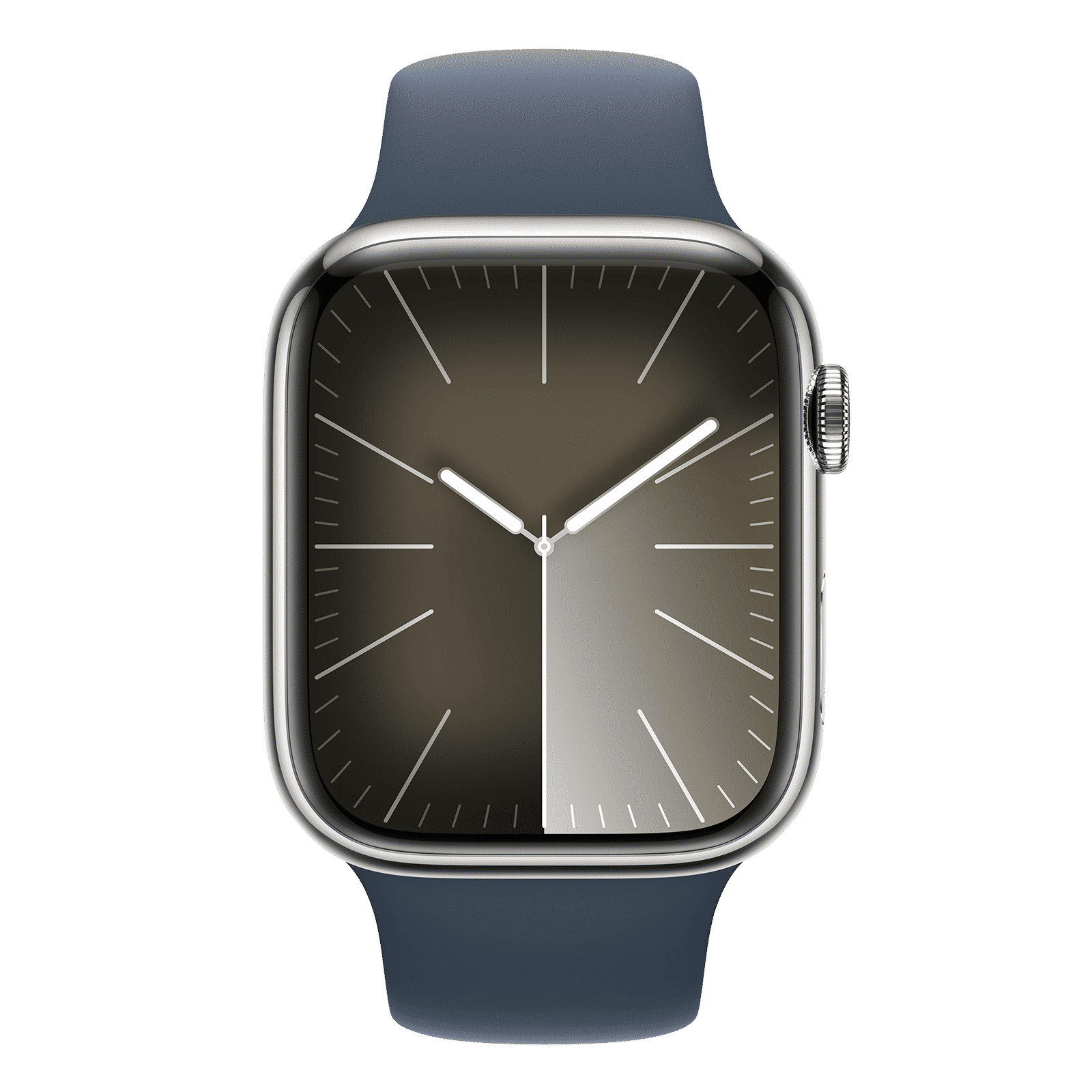 Apple Watch Series 9 GPS+Cellular with Storm Blue Sport Band - S/M (45mm Display, Silver Stainless Steel Case) Apple Watch Series 9 GPS+Cellular with Storm Blue Sport Band - S/M (45mm Display, Silver Stainless Steel Case)_2
