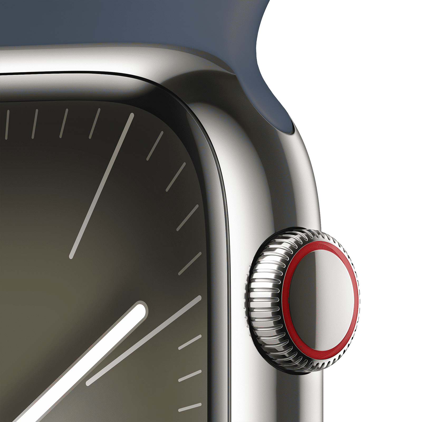 Apple Watch Series 9 GPS+Cellular with Storm Blue Sport Band - S/M (45mm Display, Silver Stainless Steel Case) Apple Watch Series 9 GPS+Cellular with Storm Blue Sport Band - S/M (45mm Display, Silver Stainless Steel Case)_3