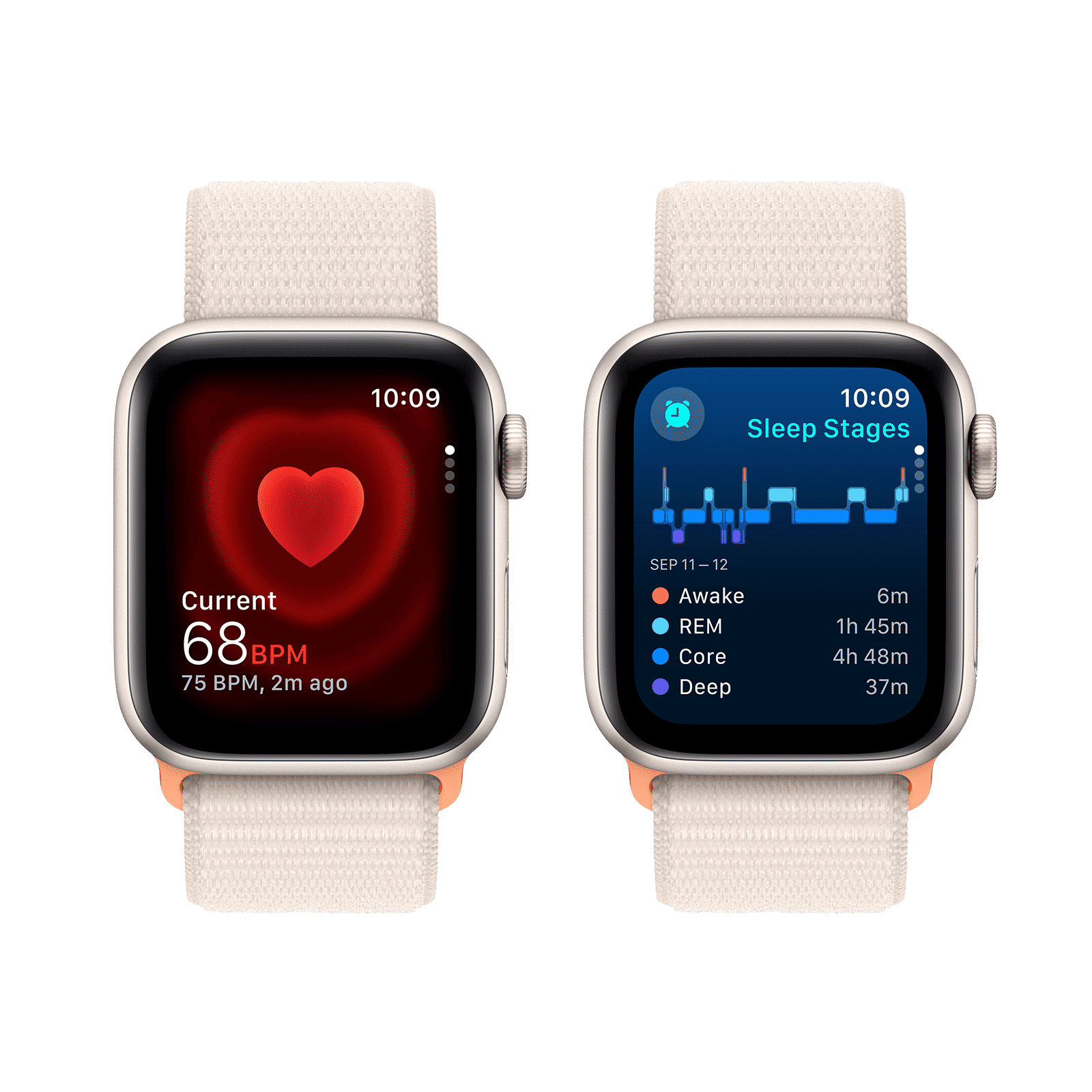 Apple Watch SE GPS with Starlight Sport Loop - S/M (40mm Display, Starlight Aluminium Case)_5