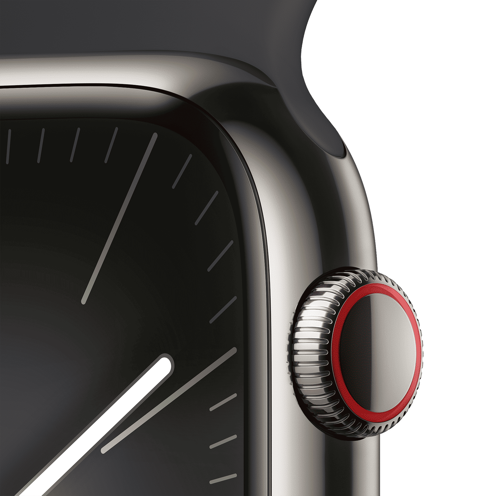 Apple Watch Series 9 GPS+Cellular with Midnight Sport Band - M/L (45mm Display, Graphite Stainless Steel Case)_3