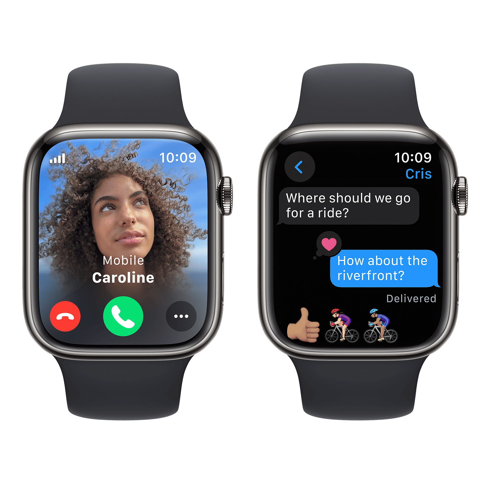 Apple Watch Series 9 GPS+Cellular with Midnight Sport Band - M/L (45mm Display, Graphite Stainless Steel Case)_6