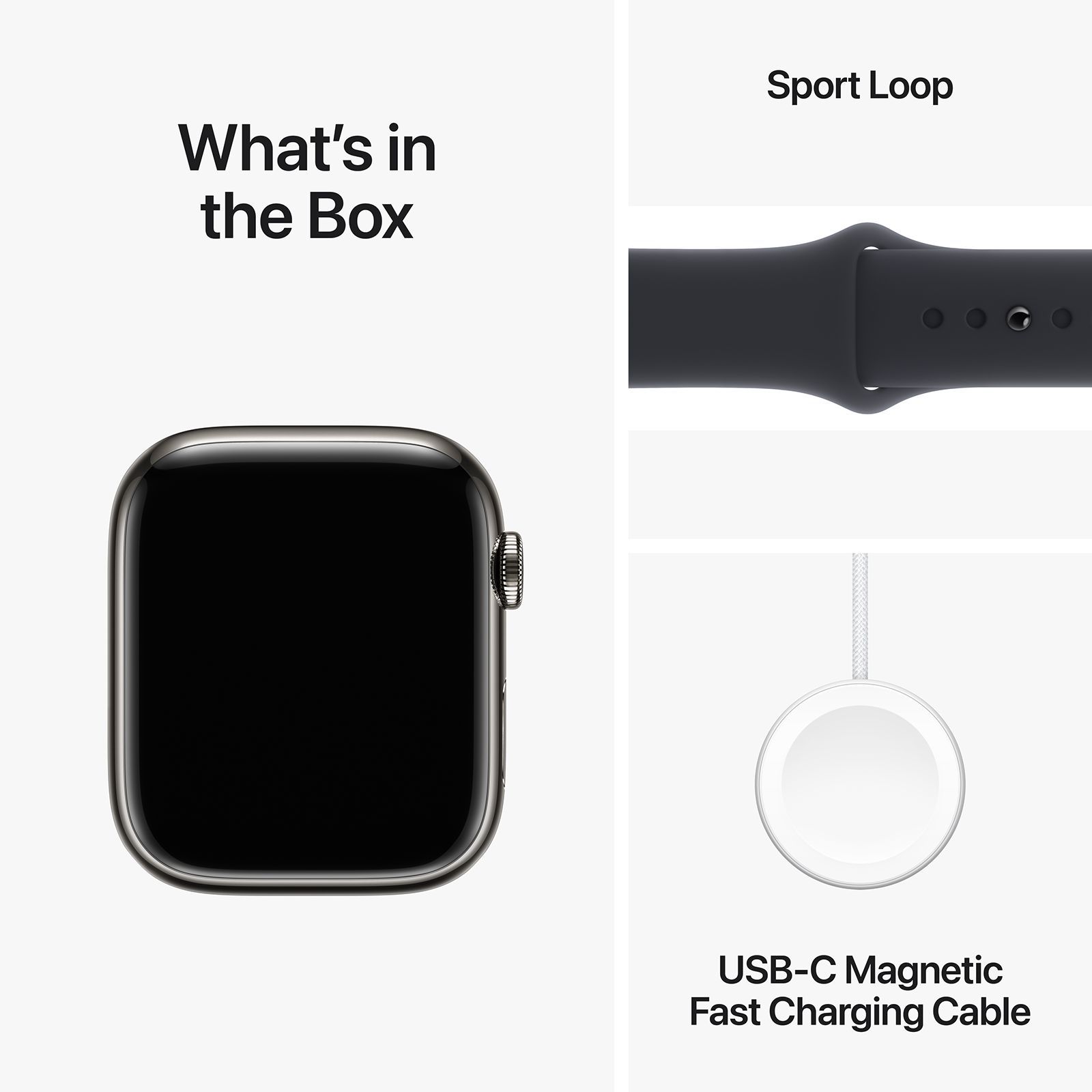 Apple Watch Series 9 GPS+Cellular with Midnight Sport Band - M/L (45mm Display, Graphite Stainless Steel Case)_10