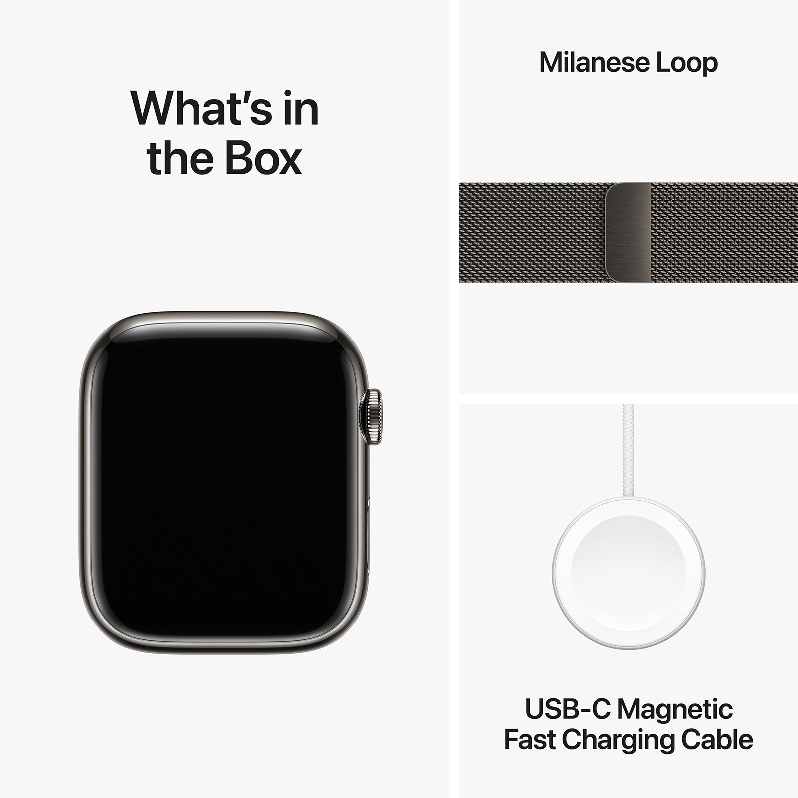 Apple Watch Series 9 GPS+Cellular with Graphite Milanese Loop - M/L (45mm Display, Graphite Stainless Steel Case)_10