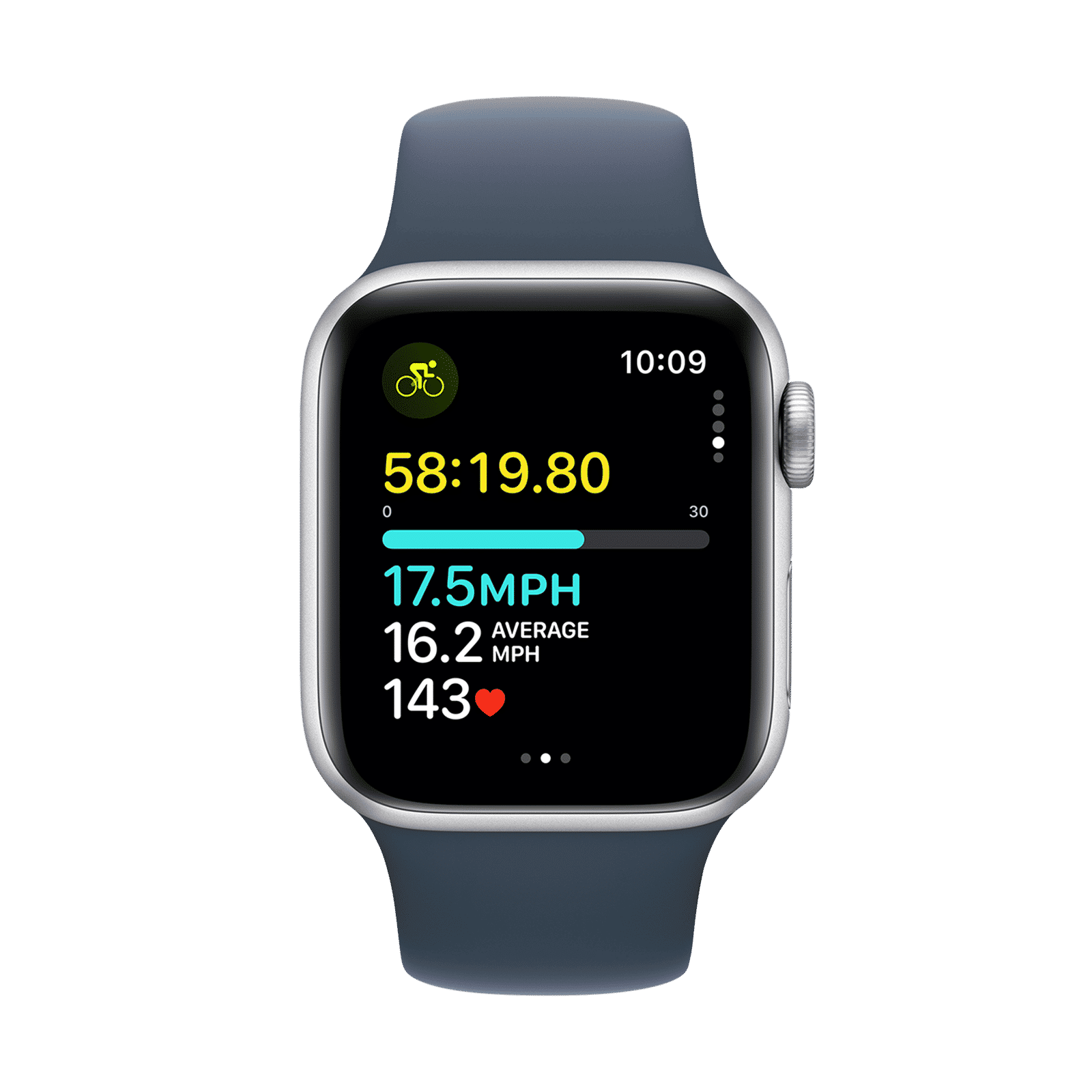 Apple Watch SE GPS with Storm Blue Sport Band - S/M (40mm Display, Silver Aluminium Case)_6