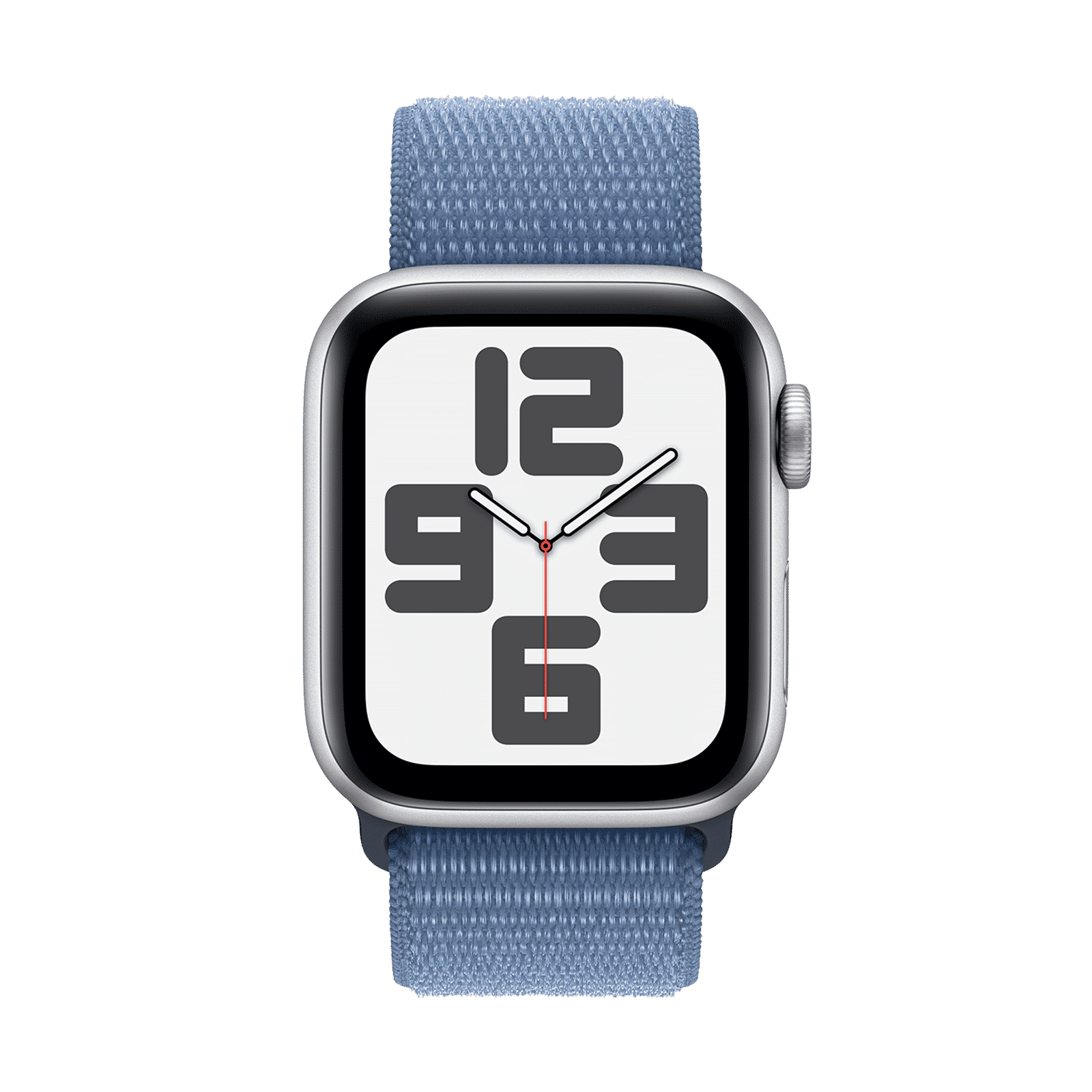 Apple Watch SE GPS with Winter Blue Sport Loop - S/M (40mm Display, Silver Aluminium Case)_2