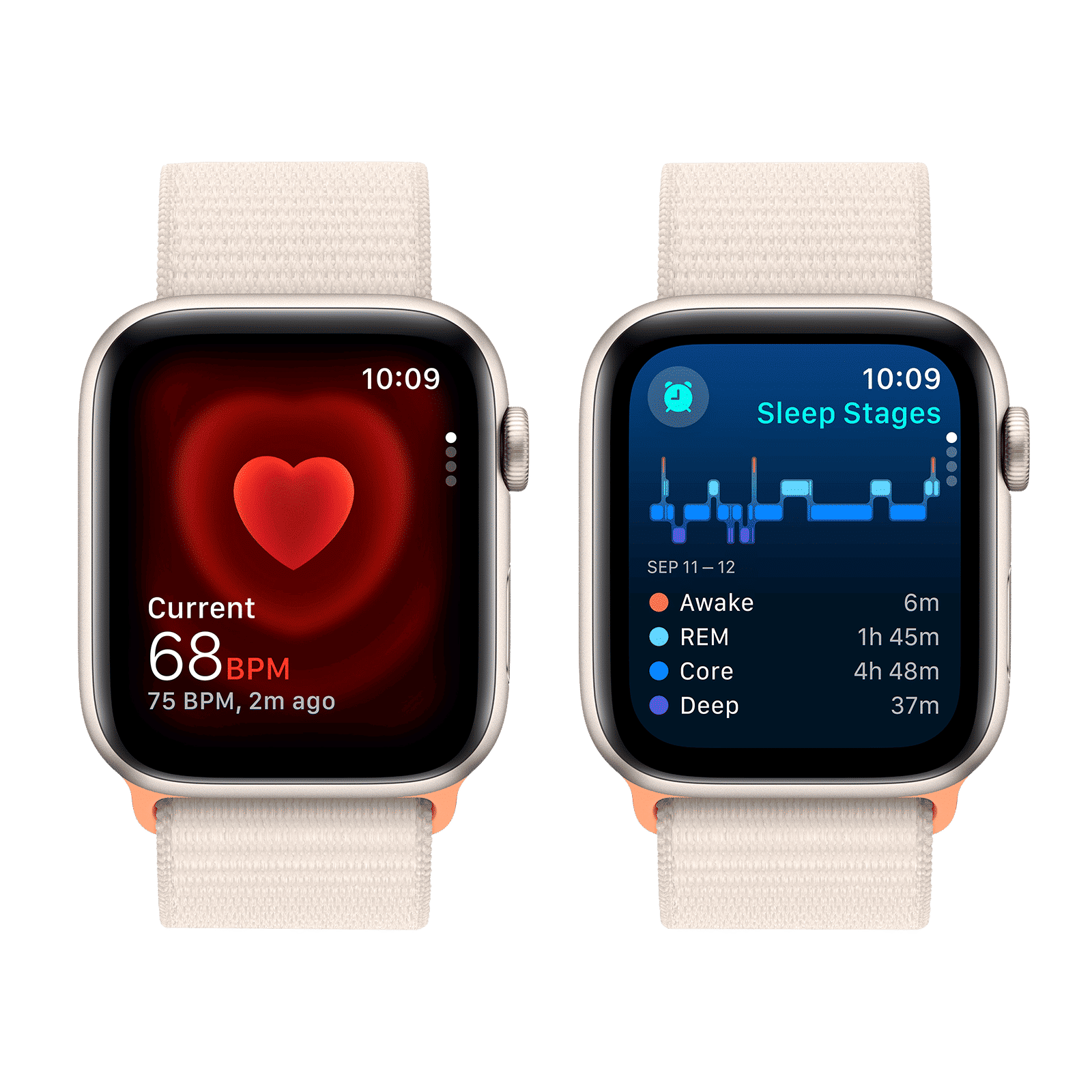 Apple Watch SE GPS with Starlight Sport Loop - M/L (44mm Display, Starlight Aluminium Case)_5