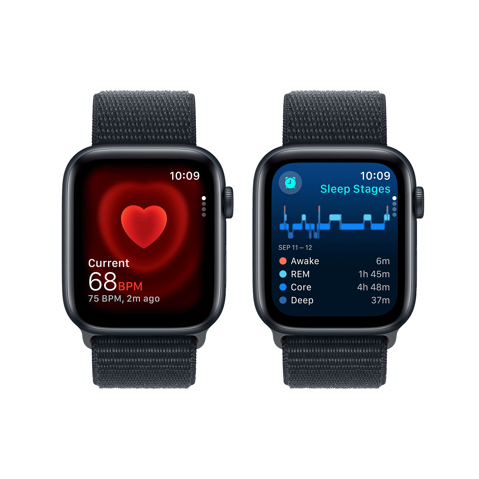 Apple Watch SE GPS with Midnight Sport Loop - M/L (44mm Display, Midnight Aluminium Case)_5