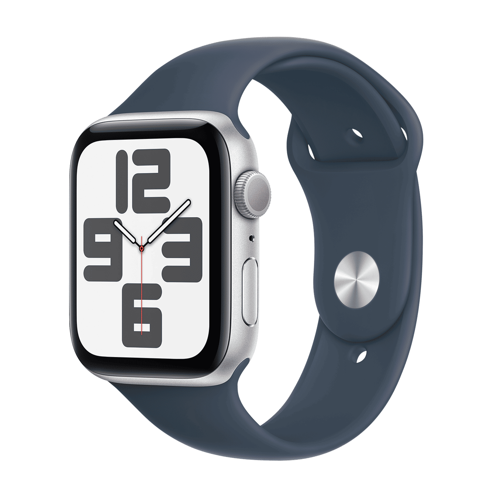 Apple Watch SE GPS with Storm Blue Sport Band - S/M (44mm Display, Silver Aluminium Case)_1