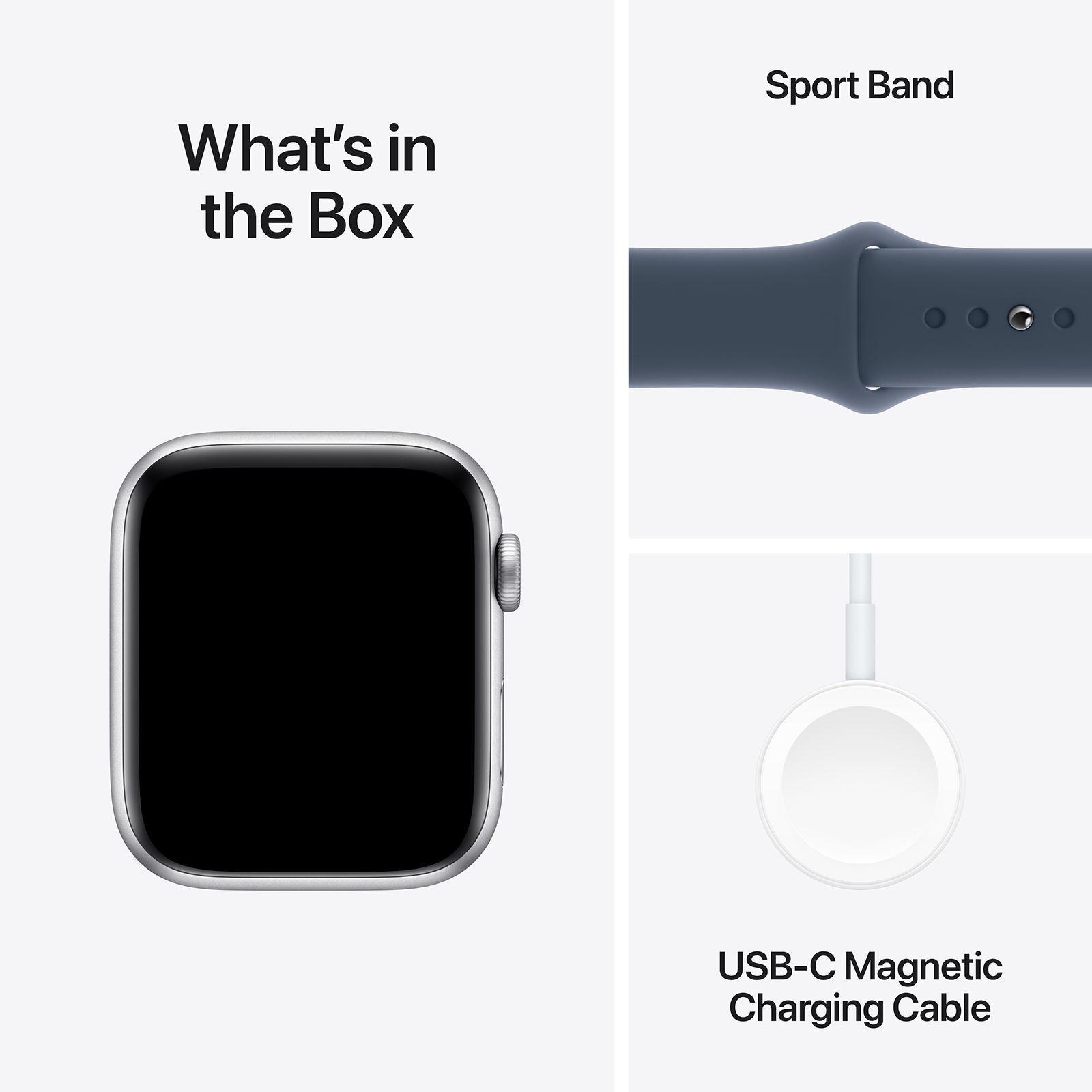 Apple Watch SE GPS with Storm Blue Sport Band - S/M (44mm Display, Silver Aluminium Case)_8