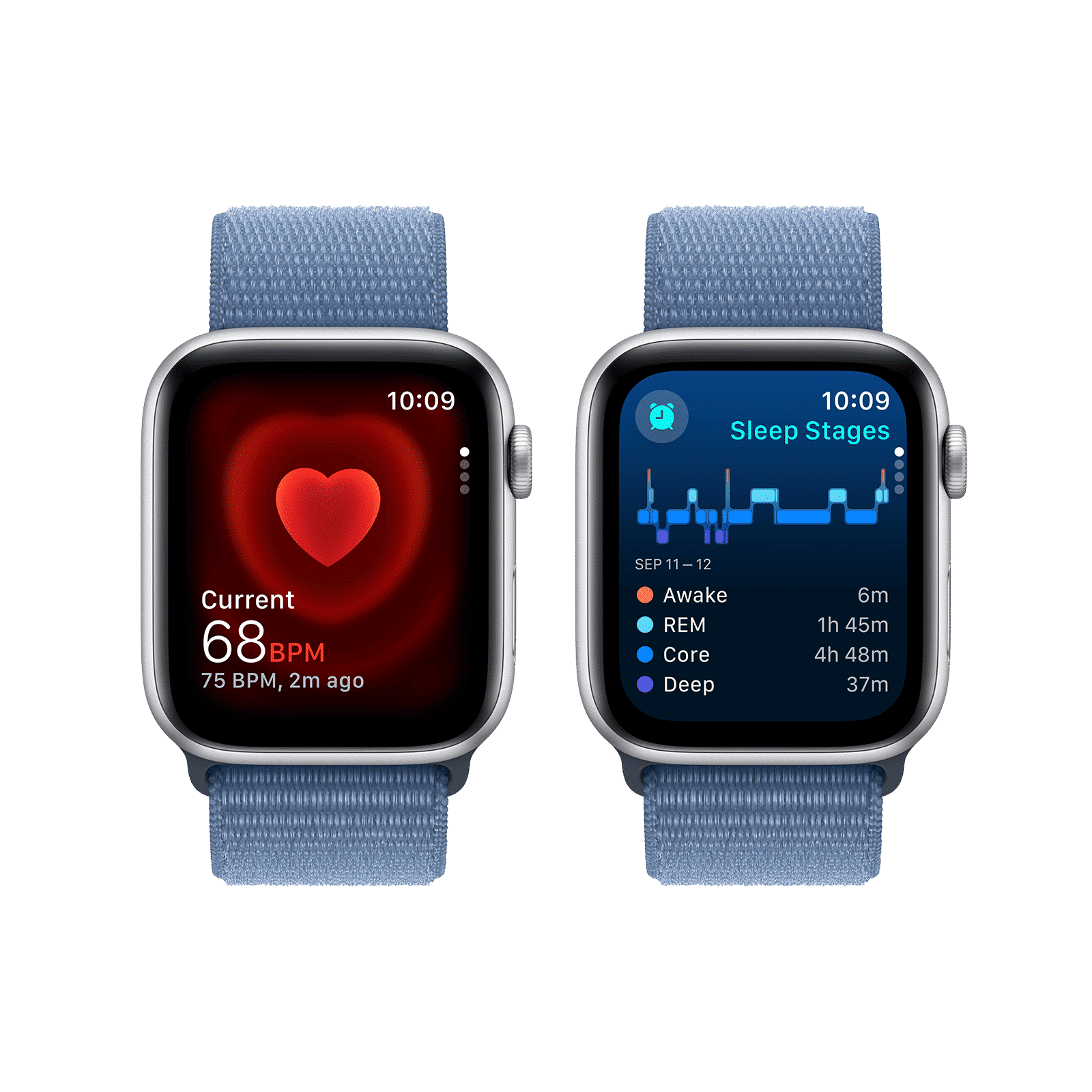 Apple Watch SE GPS with Winter Blue Sport Loop - M/L (44mm Display, Silver Aluminium Case) Apple Watch SE GPS with Winter Blue Sport Loop - M/L (44mm Display, Silver Aluminium Case)_5