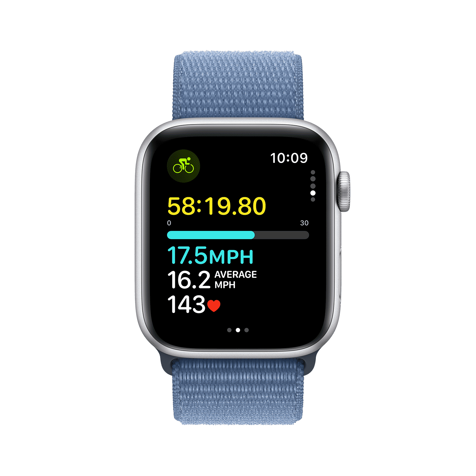 Apple Watch SE GPS with Winter Blue Sport Loop - M/L (44mm Display, Silver Aluminium Case) Apple Watch SE GPS with Winter Blue Sport Loop - M/L (44mm Display, Silver Aluminium Case)_6