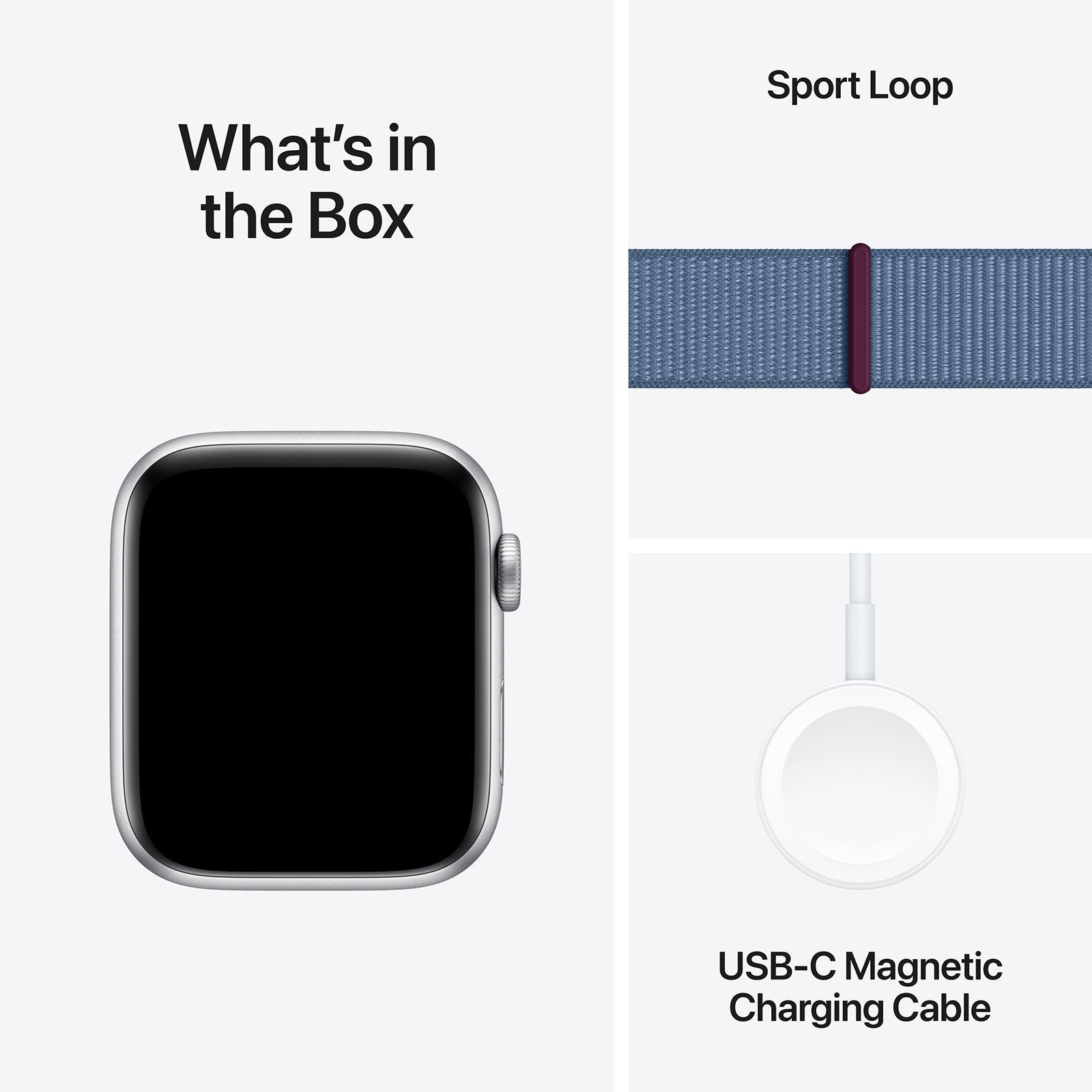 Apple Watch SE GPS with Winter Blue Sport Loop - M/L (44mm Display, Silver Aluminium Case) Apple Watch SE GPS with Winter Blue Sport Loop - M/L (44mm Display, Silver Aluminium Case)_8