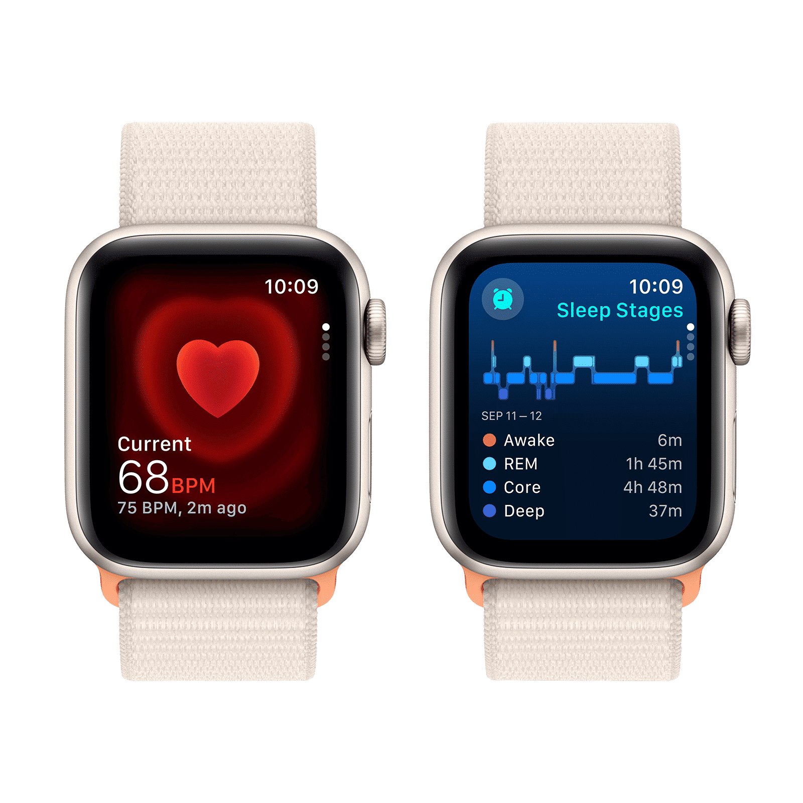 Apple Watch SE GPS+Cellular with Starlight Sport Loop - S/M (40mm Display, Starlight Aluminium Case)_5
