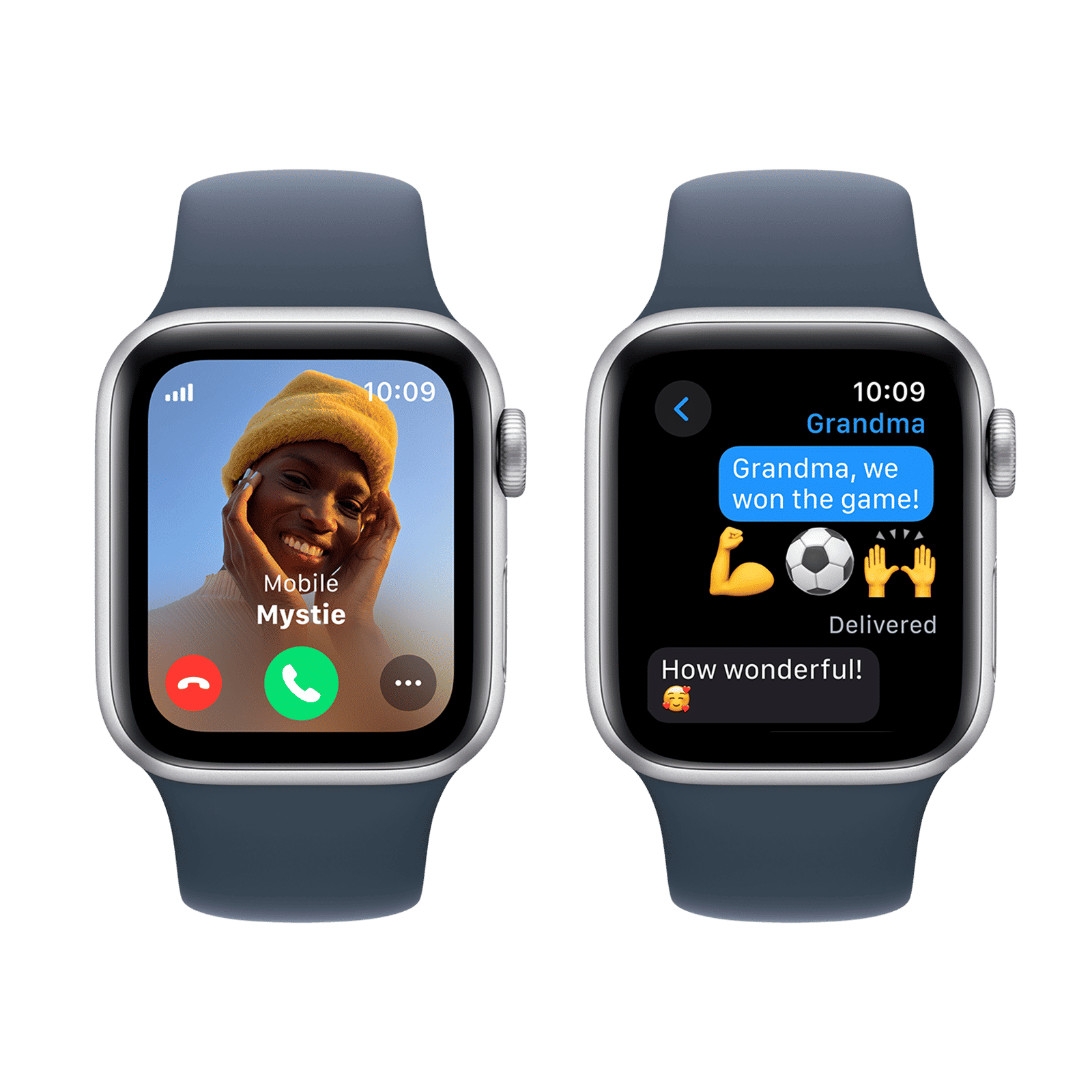 Apple Watch SE GPS+Cellular with Storm Blue Sport Band - S/M (40mm Display, Silver Aluminium Case)_4