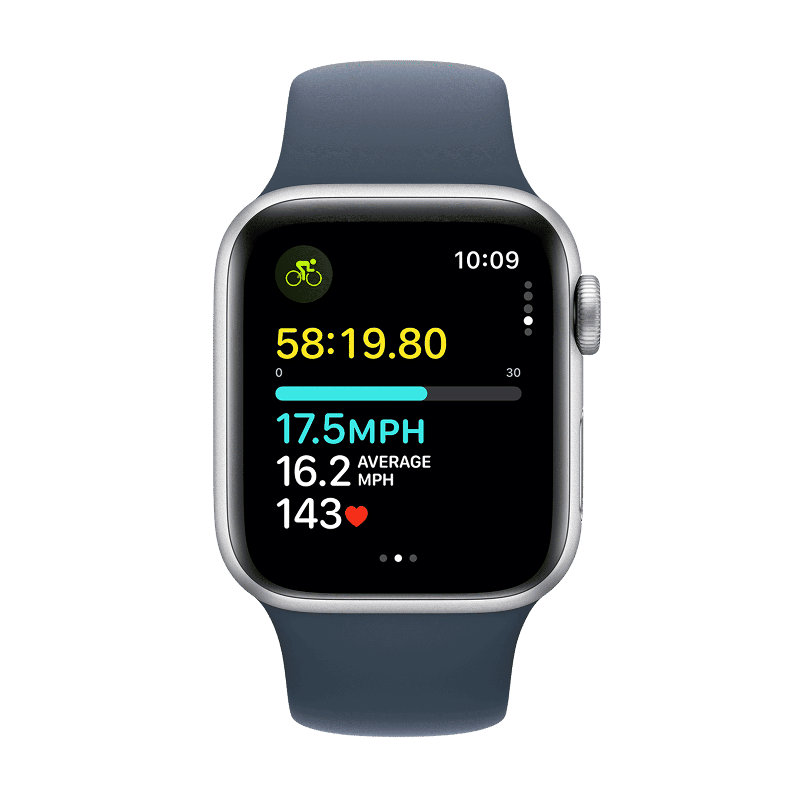 Apple Watch SE GPS+Cellular with Storm Blue Sport Band - S/M (40mm Display, Silver Aluminium Case)_6
