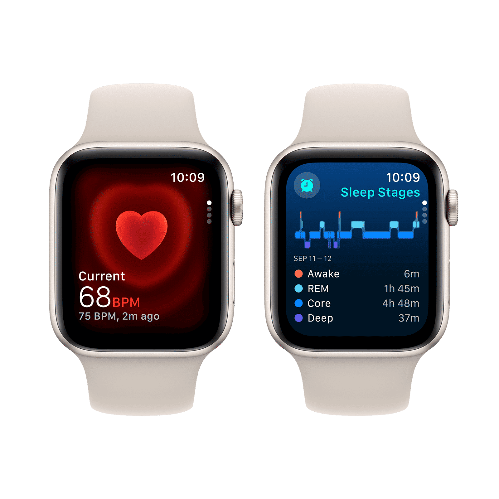 Apple Watch SE GPS+Cellular with Starlight Sport Band - S/M (44mm Display, Starlight Aluminium Case)_5