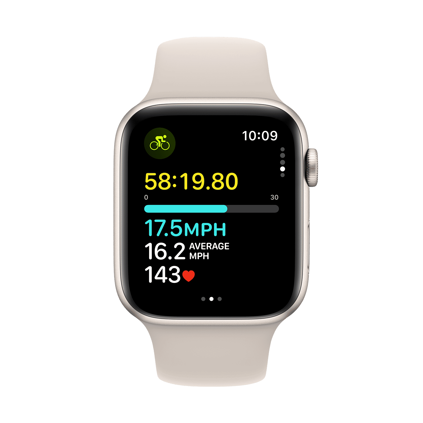 Apple Watch SE GPS+Cellular with Starlight Sport Band - S/M (44mm Display, Starlight Aluminium Case)_6