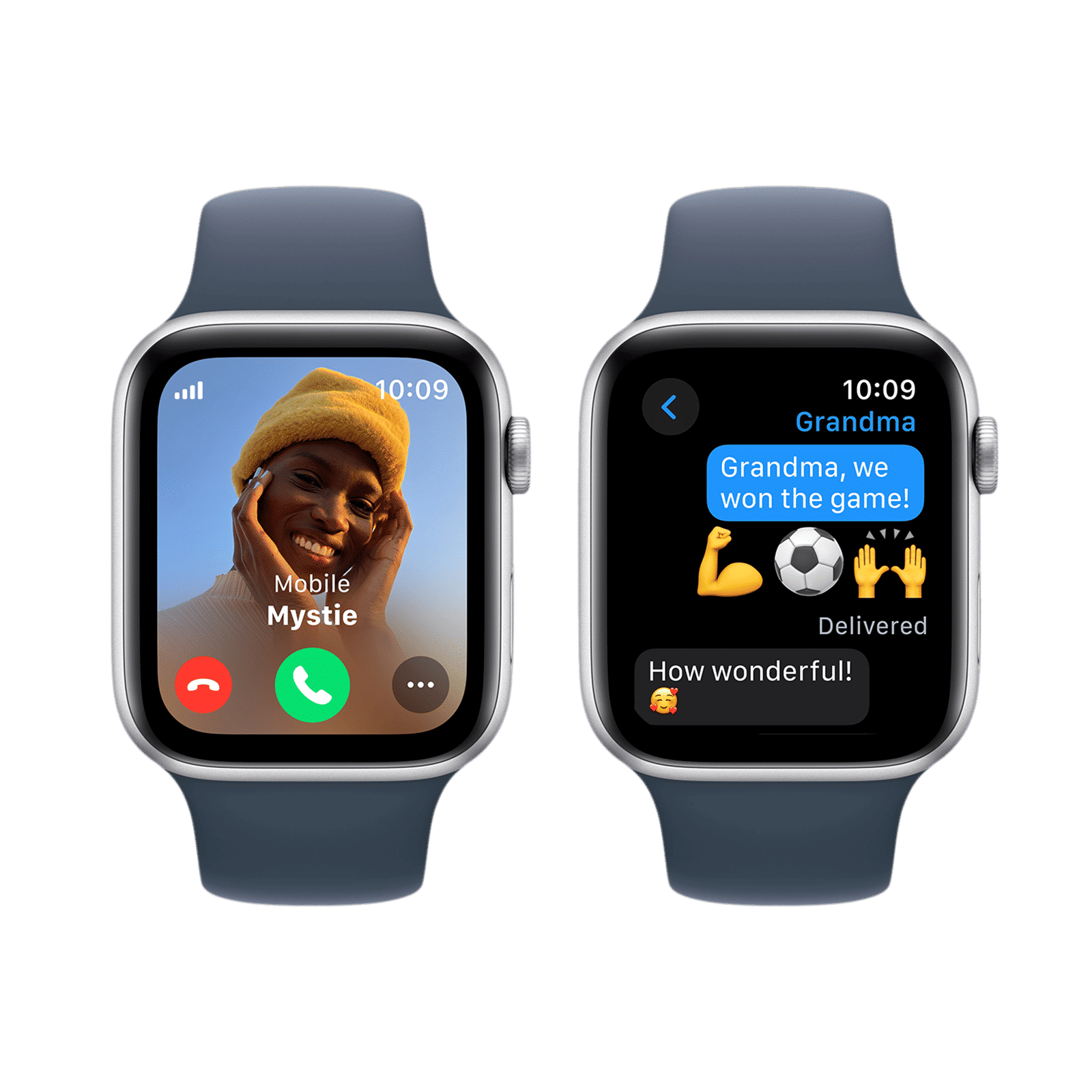 Apple Watch SE GPS+Cellular with Storm Blue Sport Band - M/L (44mm Display, Silver Aluminium Case)_4