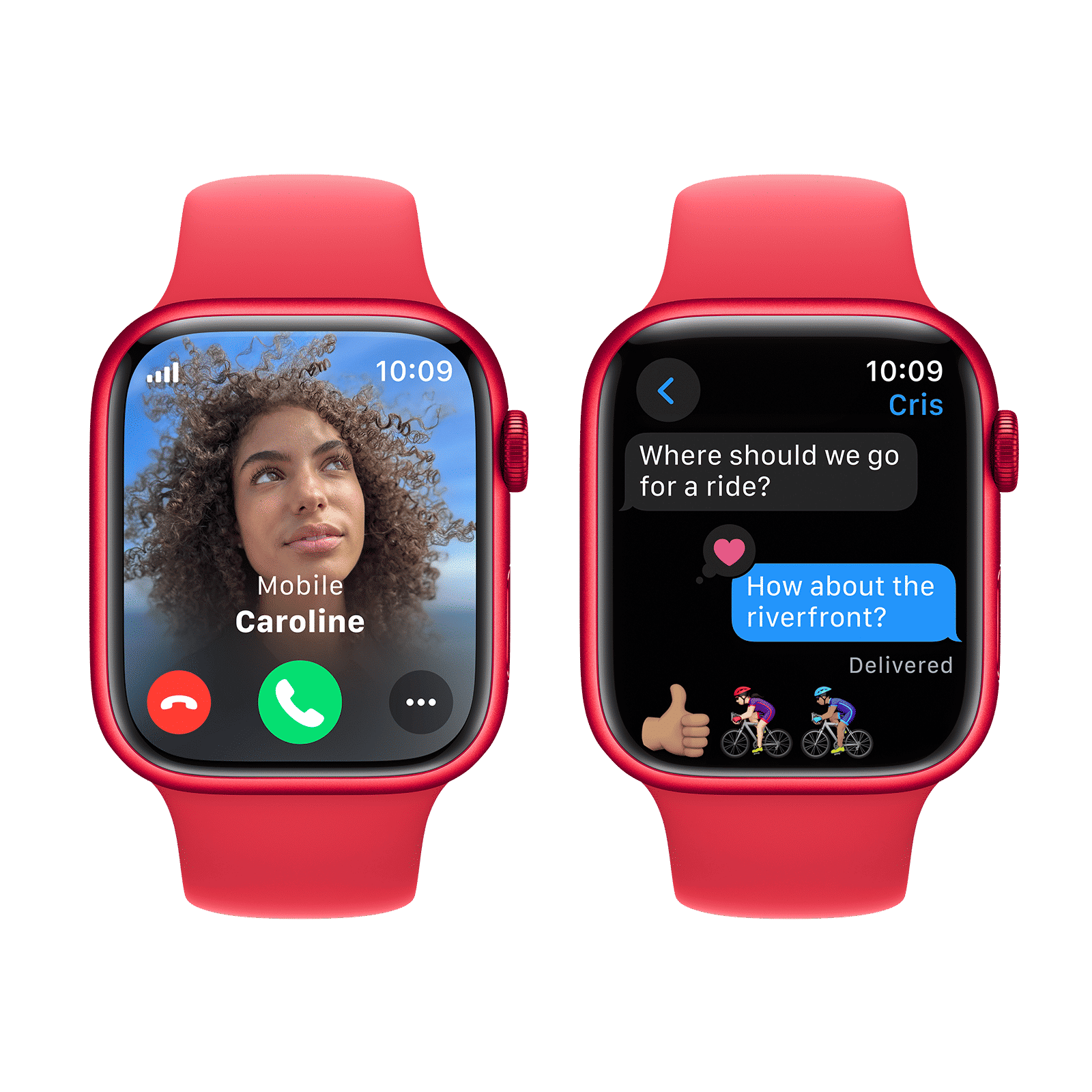 Apple Watch Series 9 GPS+Cellular with Red Sport Band - M/L (45mm Display, Red Aluminium Case)_6