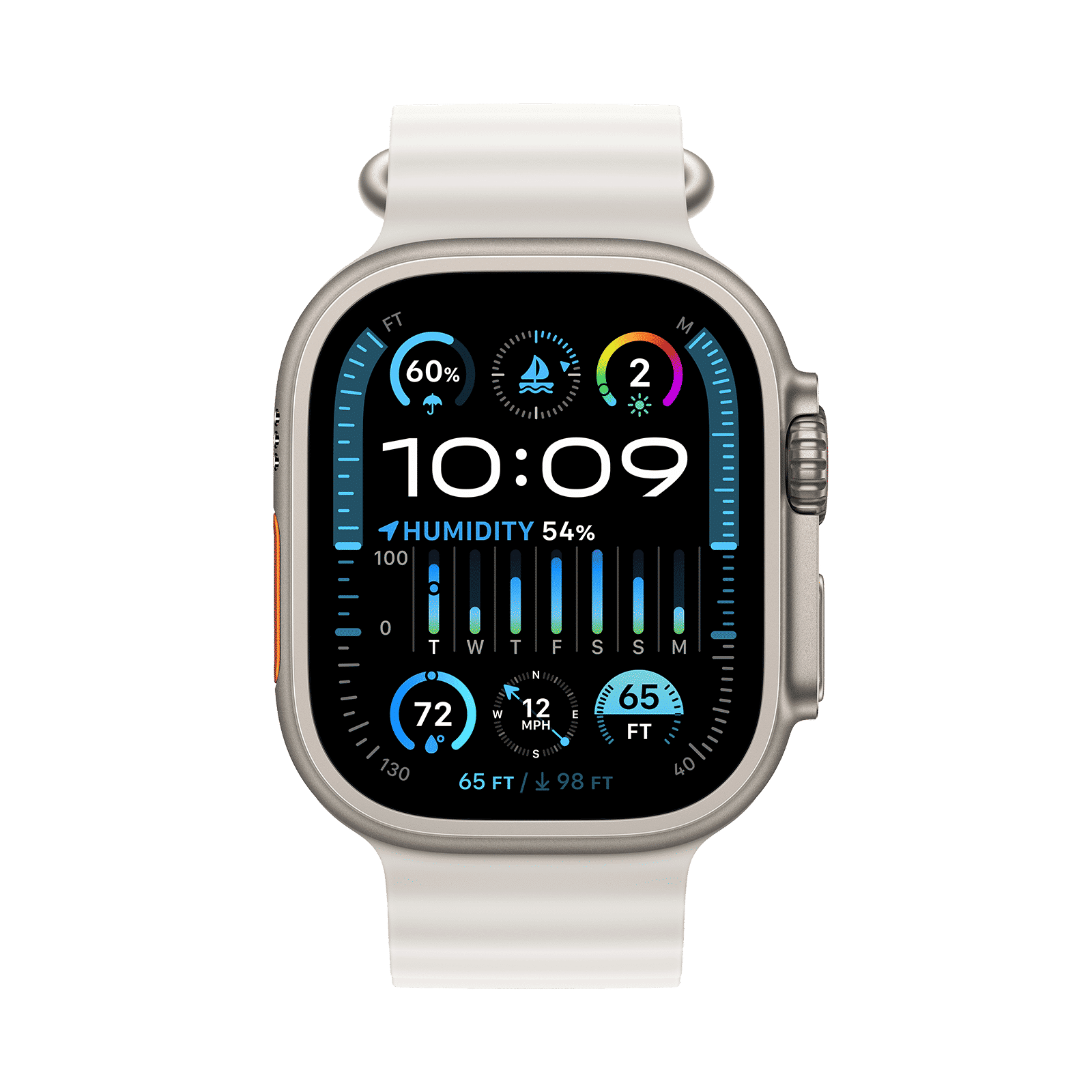 Apple Watch Ultra 2 GPS+Cellular with White Ocean Band - M/L (49mm Display, Titanium Case)_2