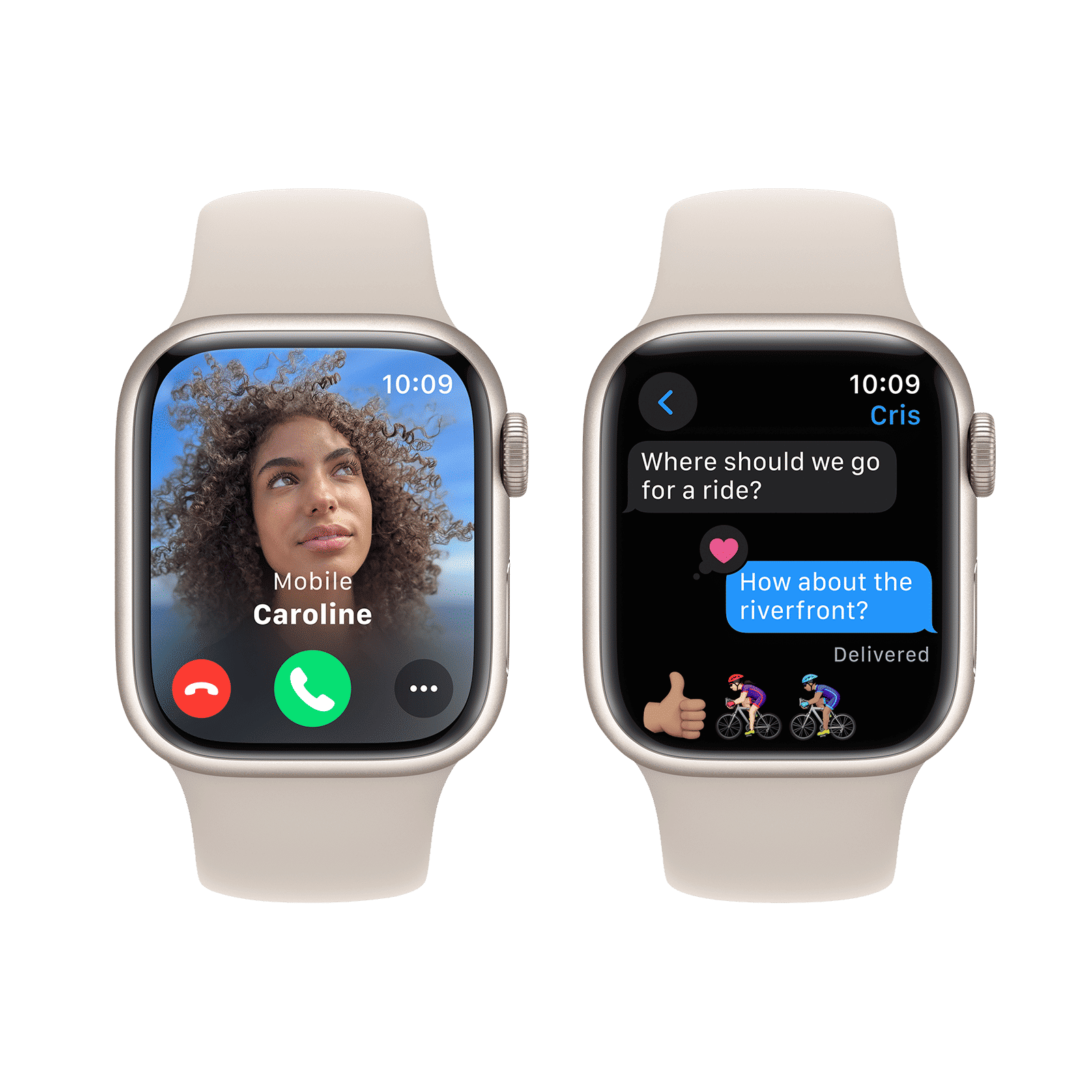 Apple Watch Series 9 GPS with Starlight Sport Band - S/M (41mm Display, Starlight Aluminium Case)_6