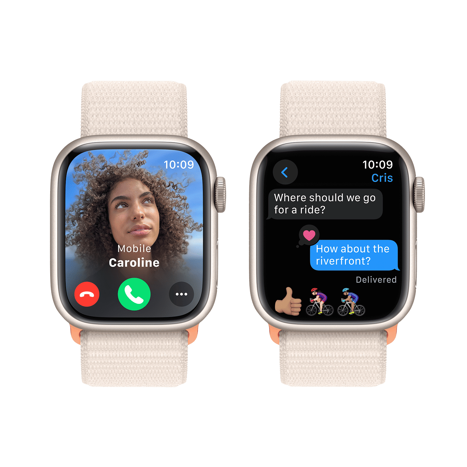 Apple Watch Series 9 GPS with Starlight Sport Loop - S/M (41mm Display, Starlight Aluminium Case)_6