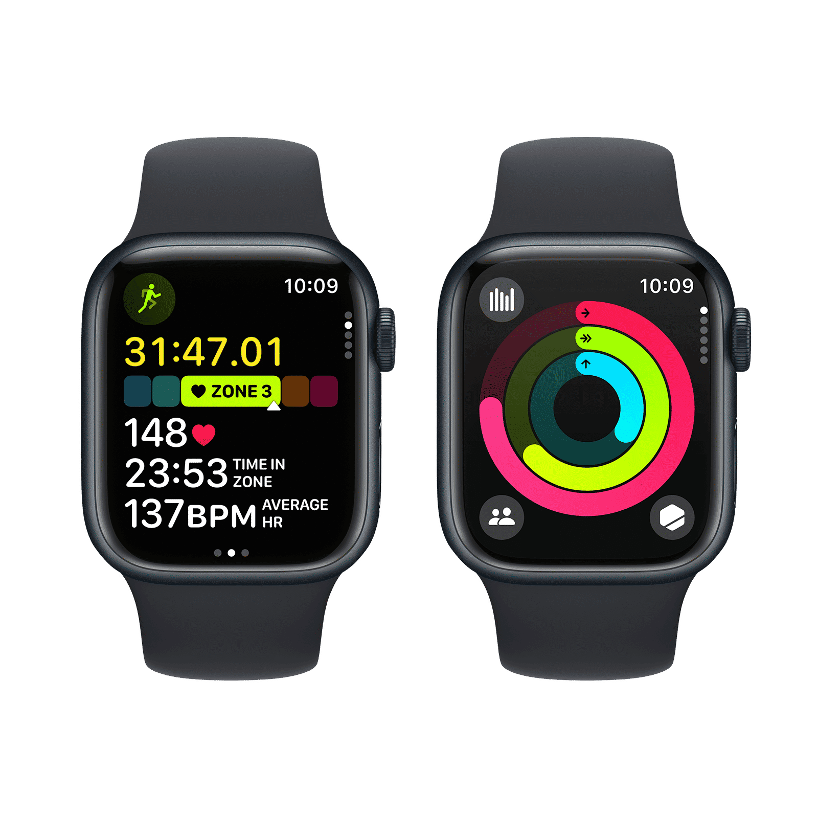 Apple Watch Series 9 GPS with Midnight Sport Band - M/L (41mm Display, Midnight Aluminium Case)_8