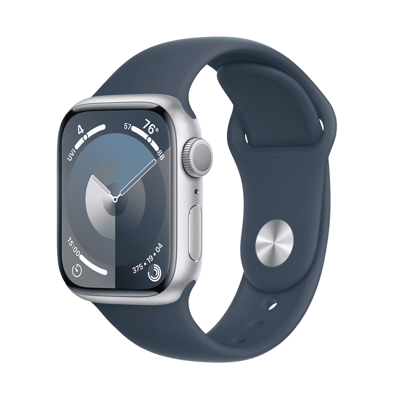 Apple Watch Series 9 GPS with Storm Blue Sport Band - S/M (41mm Display, Silver Aluminium Case) Apple Watch Series 9 GPS with Storm Blue Sport Band - S/M (41mm Display, Silver Aluminium Case)_1
