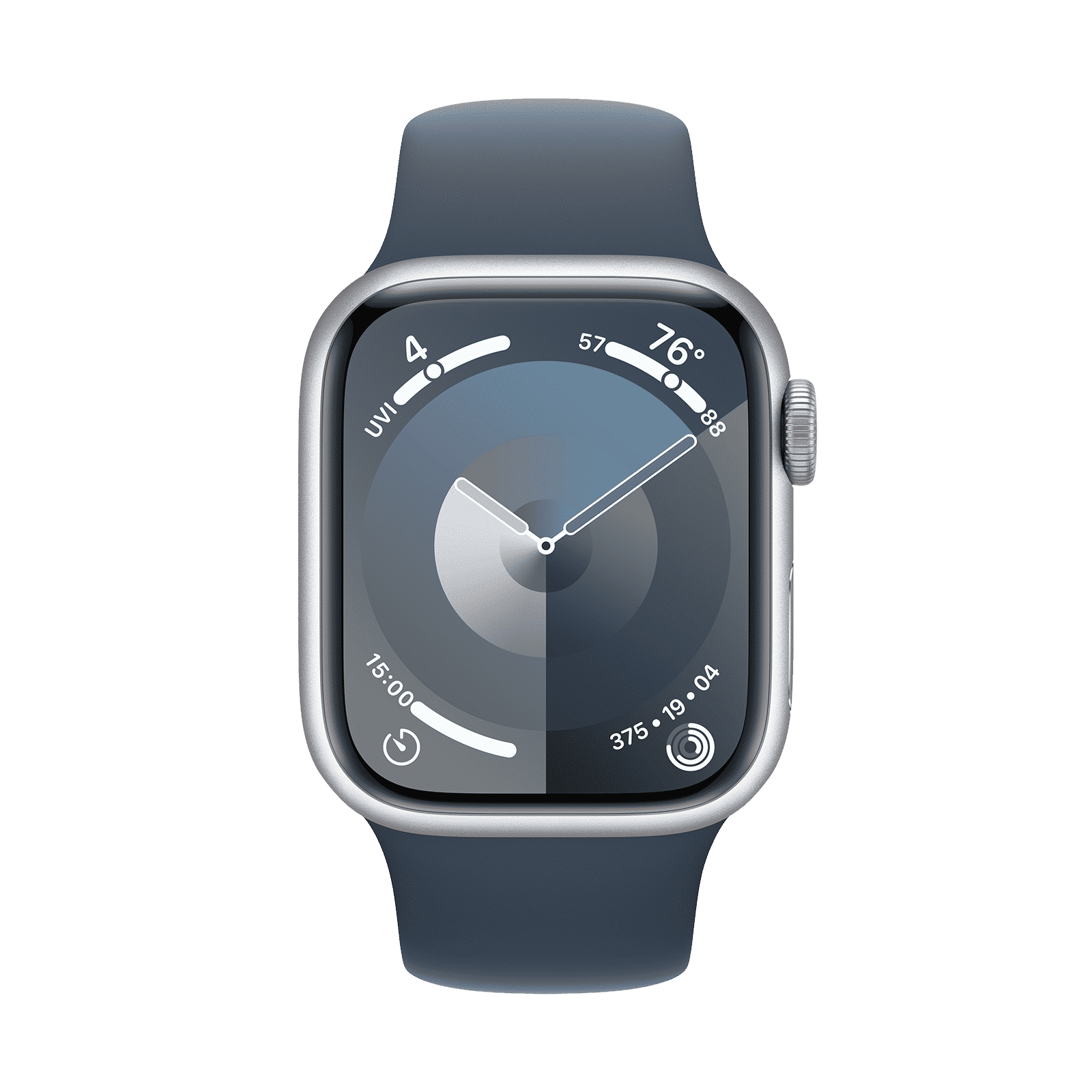 Apple Watch Series 9 GPS with Storm Blue Sport Band - S/M (41mm Display, Silver Aluminium Case) Apple Watch Series 9 GPS with Storm Blue Sport Band - S/M (41mm Display, Silver Aluminium Case)_2