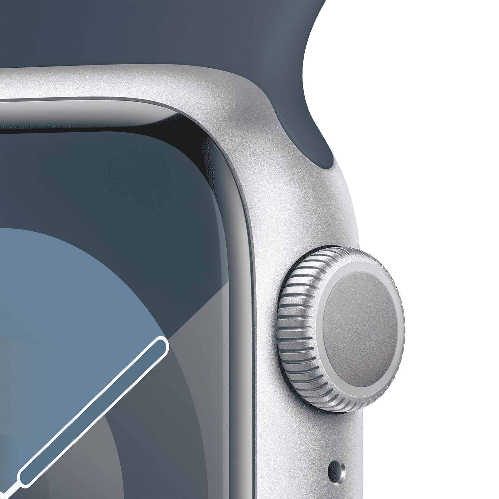 Apple Watch Series 9 GPS with Storm Blue Sport Band - M/L (41mm Display, Silver Aluminium Case)_3